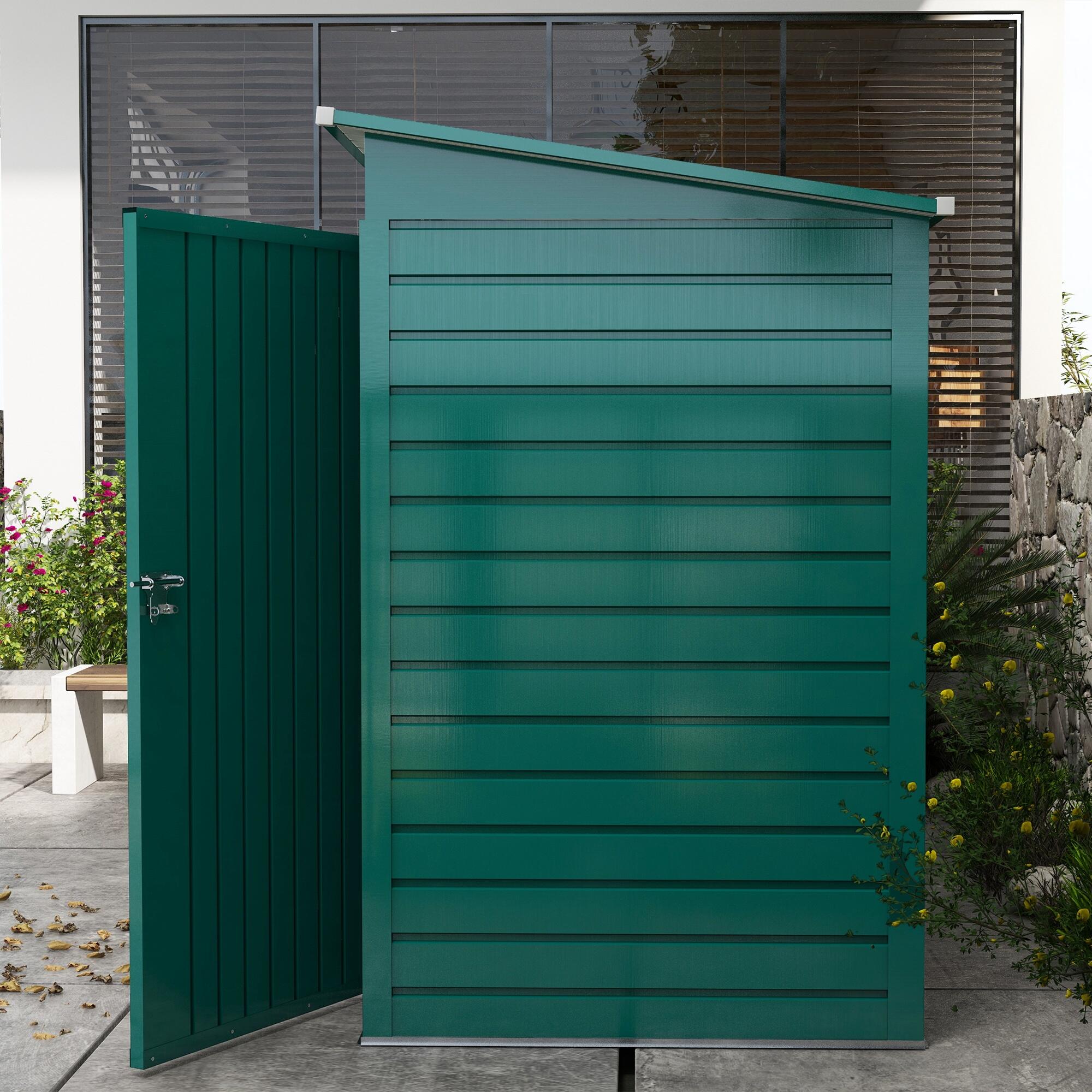 Abrigo de exterior 249x121x166/183 cm verde Outsunny 7/7