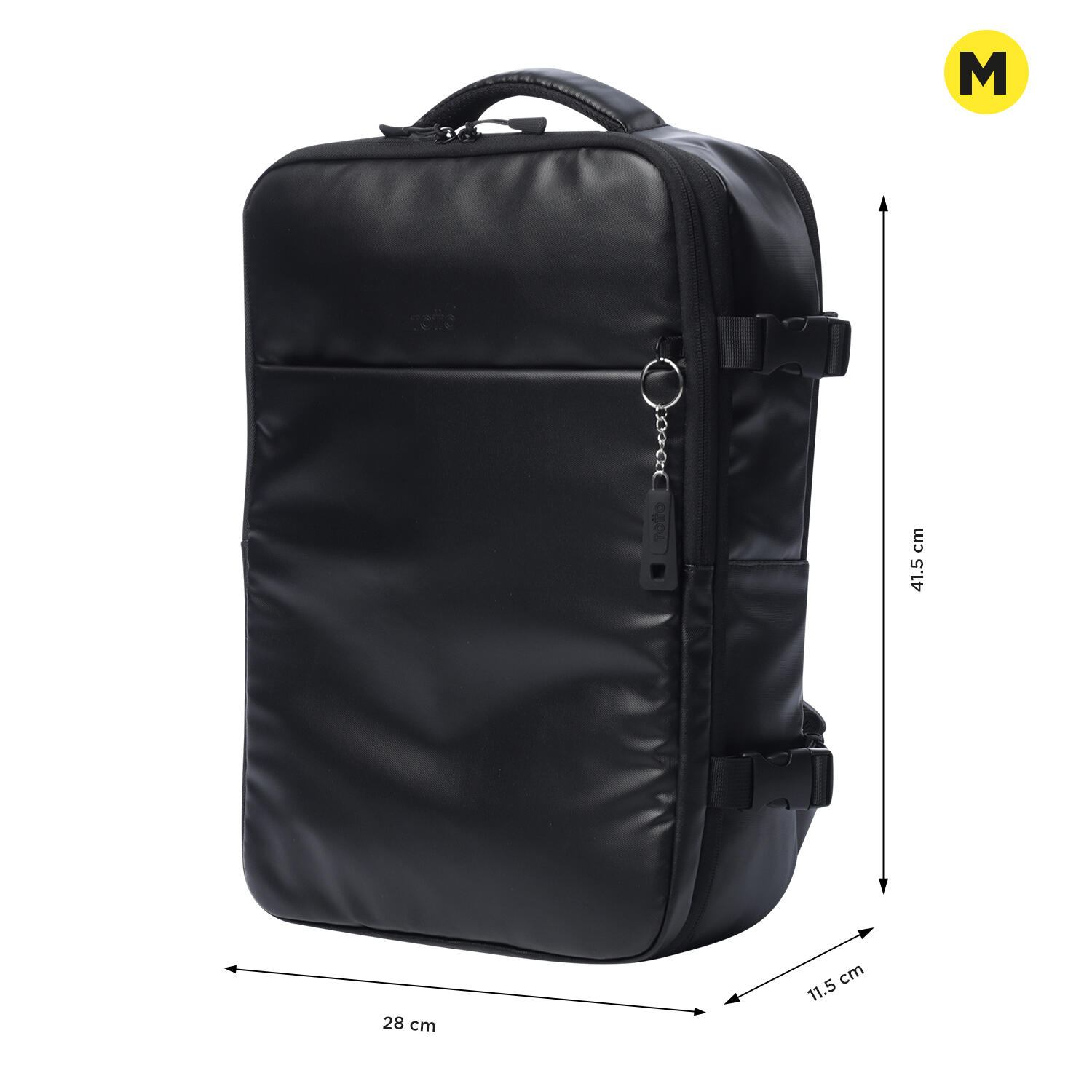 Totto Mochila urbana Grow Negro Poliéster 28 x 41.5 x 11.5 cm 2/5