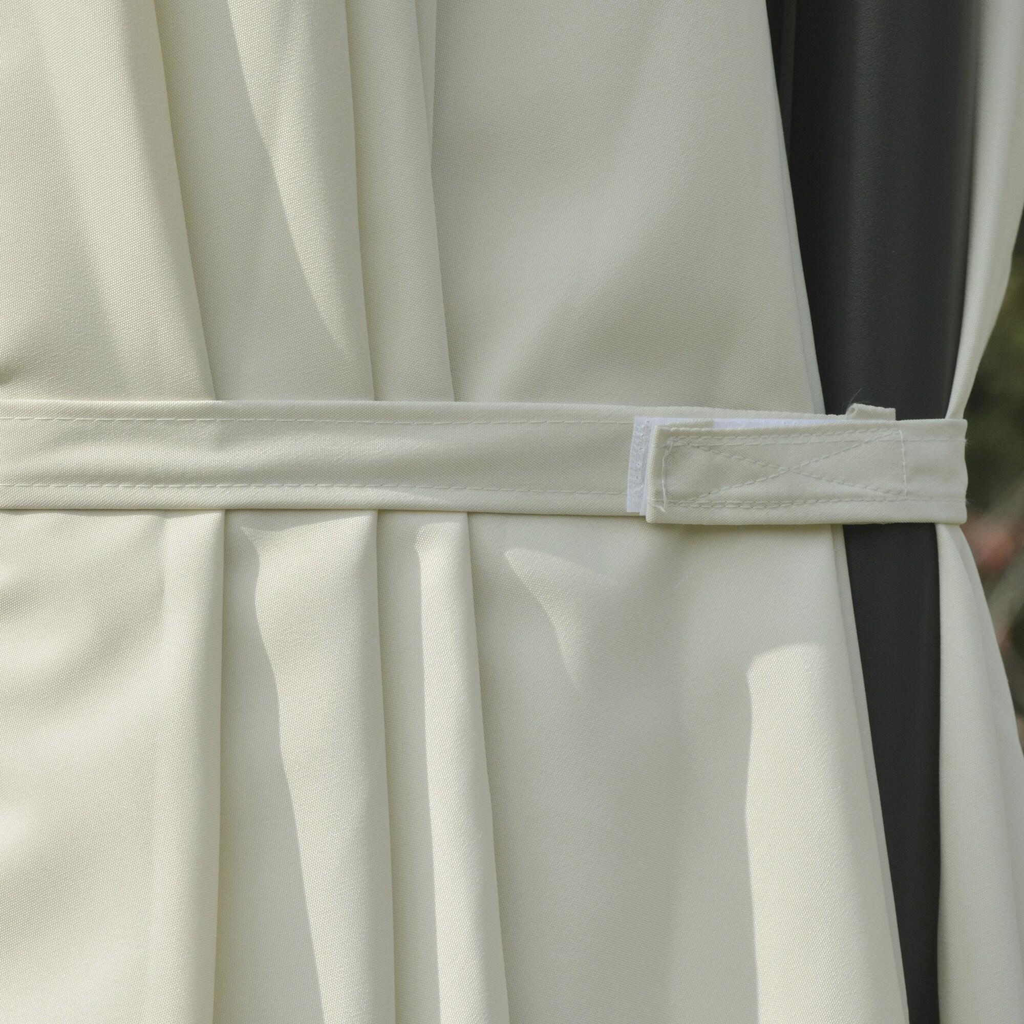 Sombrilla Doble Outsunny 270x440x250cm Crema 4/7