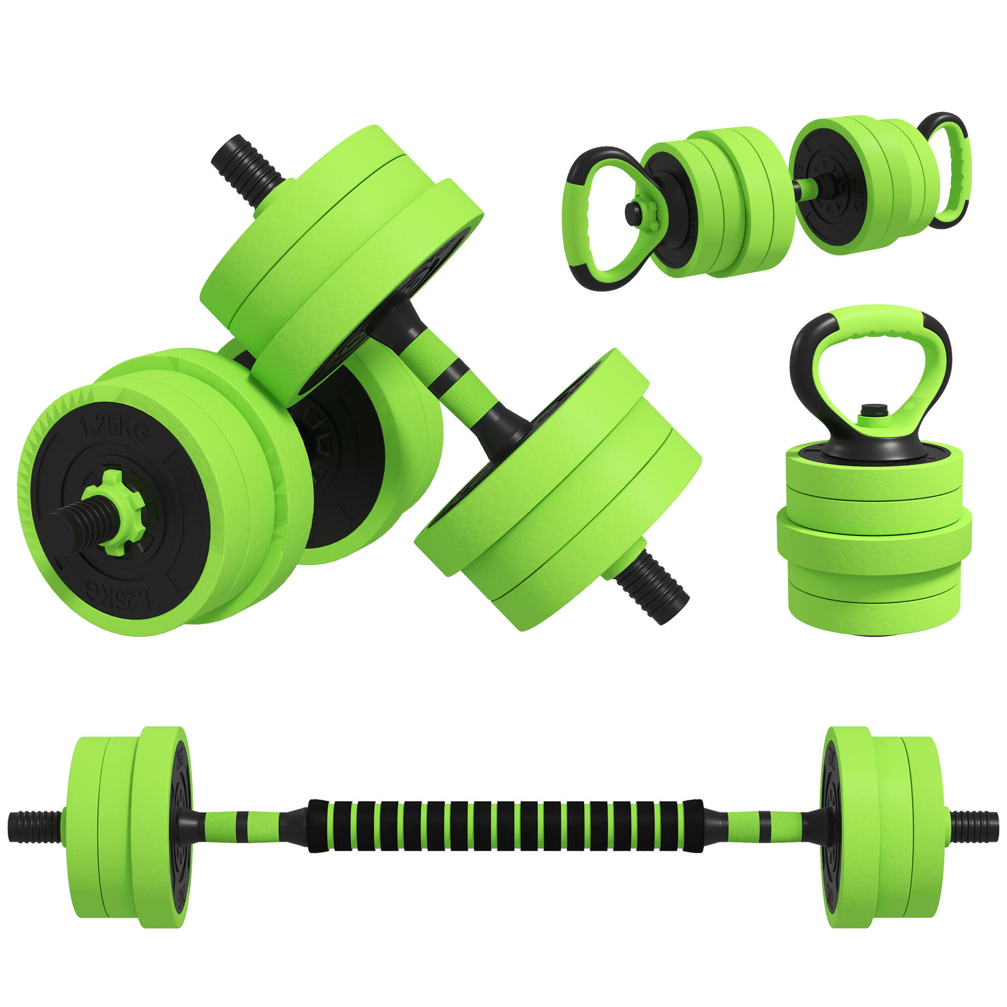 Conjunto de halteres 20kg 95x20x20 cm verde SPORTNOW