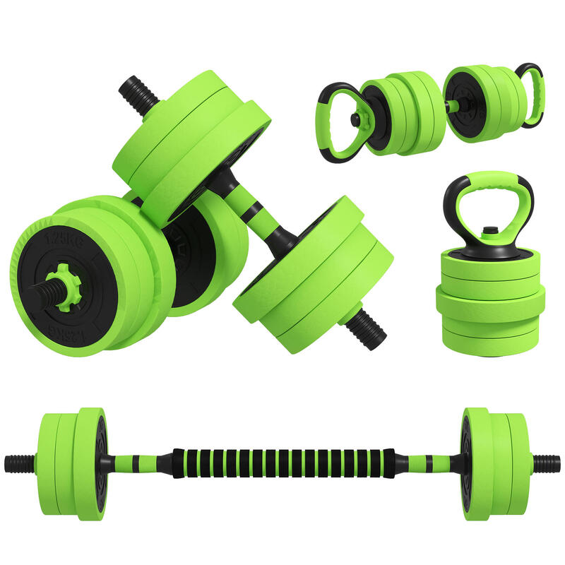 Conjunto de halteres 20kg 95x20x20 cm verde SPORTNOW