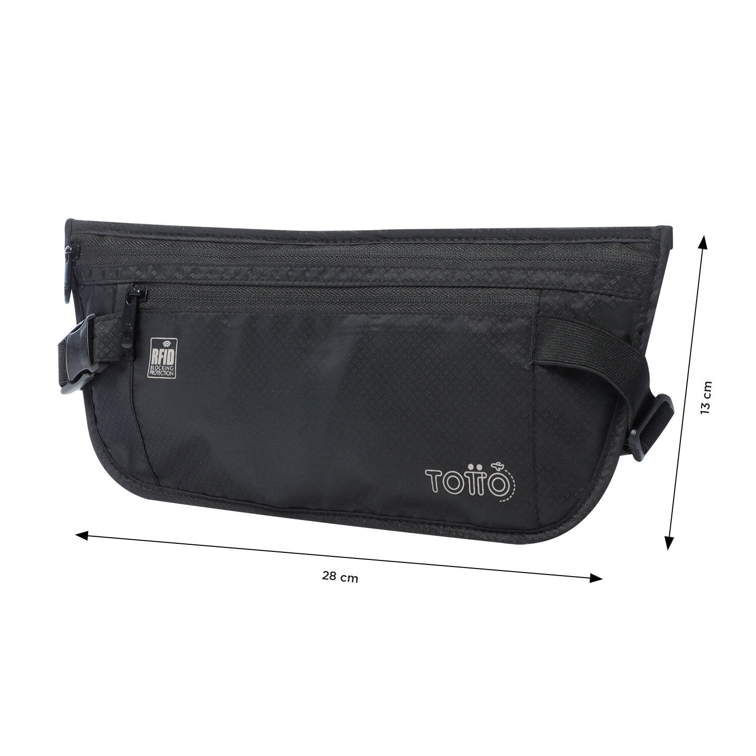 Totto Riñonera viaje Security Negro Poliéster 28 x 13 x 1 cm 4/4