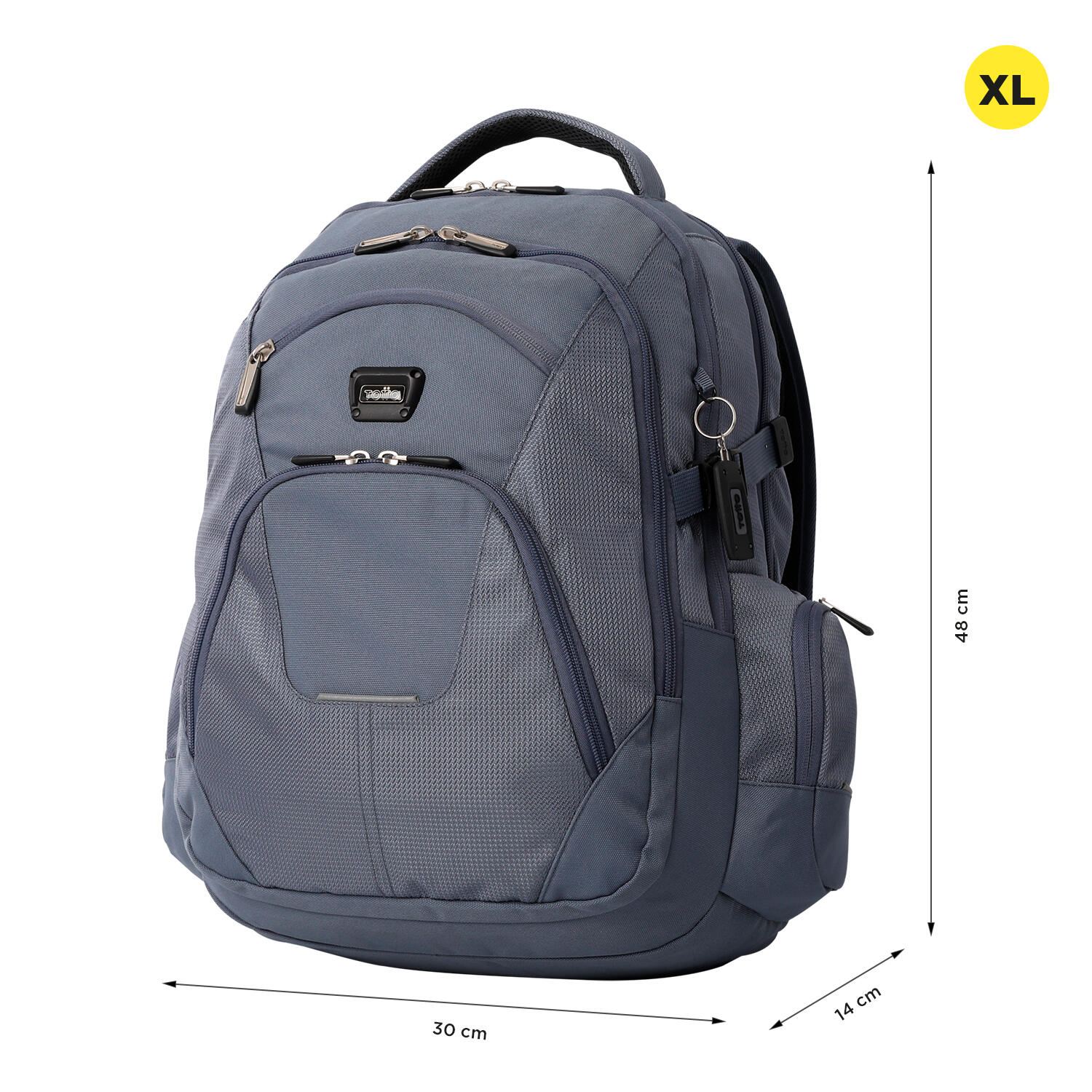 Totto Mochila ejecutiva Polixan 2.0 Folkstone Gray Poliéster 30 x 48 x 14 cm 2/5