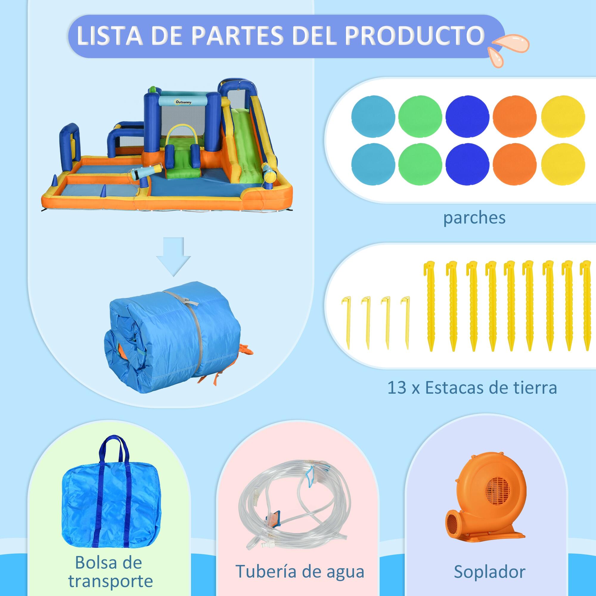 Castillo Hinchable Infantil Outsunny 430x420x200 cm Multicolor 4/7