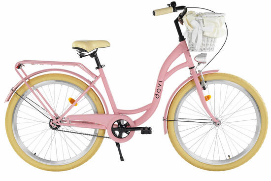 Bicicletta donna Davi Lila 26" 1 velocità 155-180 cm Rosa/Crema