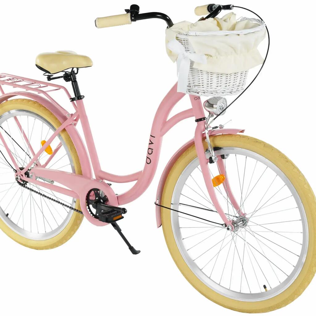 Women’s bike Davi Mila 26″, 155–180 cm, 1 speed, pink/cream