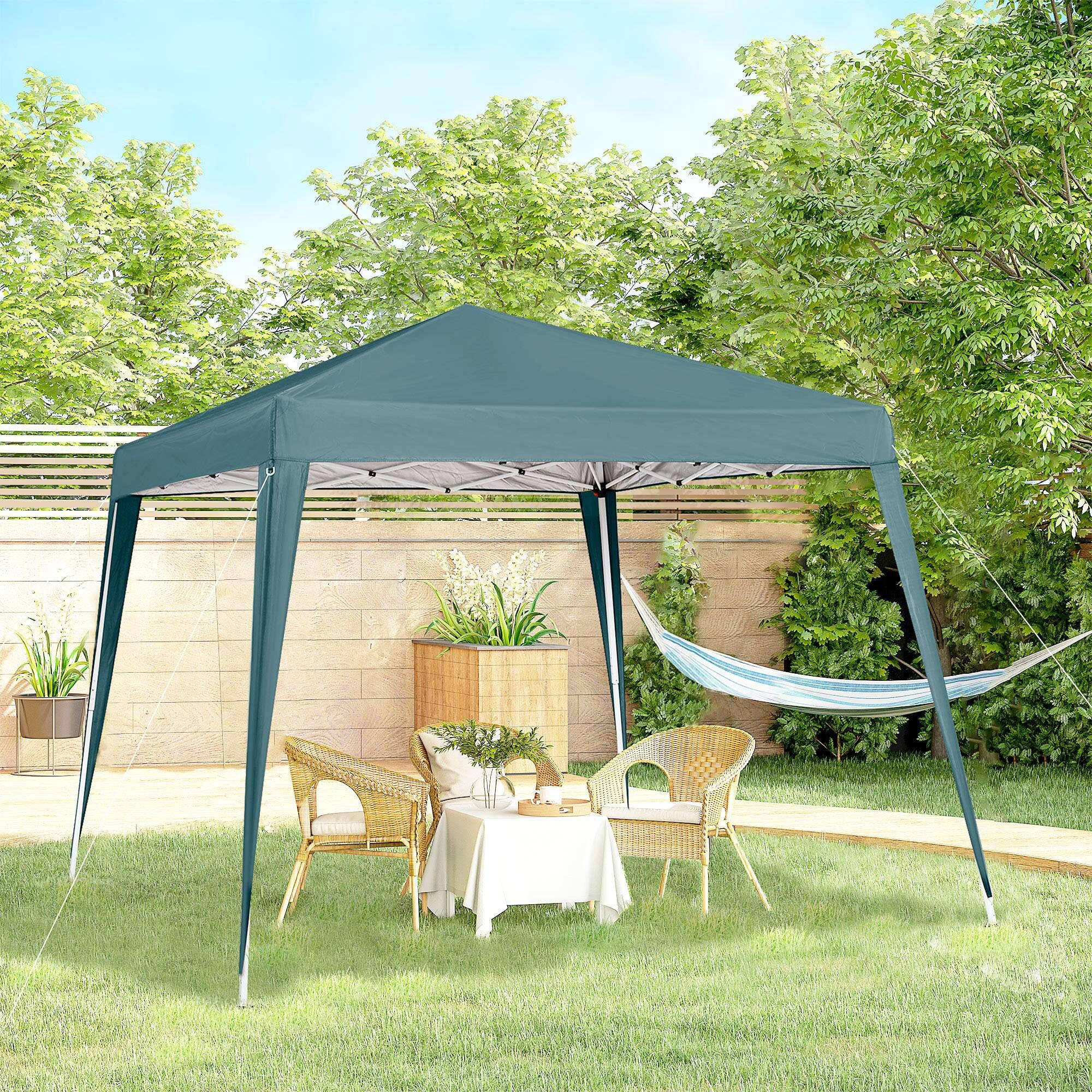 Carpa Plegable Outsunny 240x240x250 cm Verde 2/7