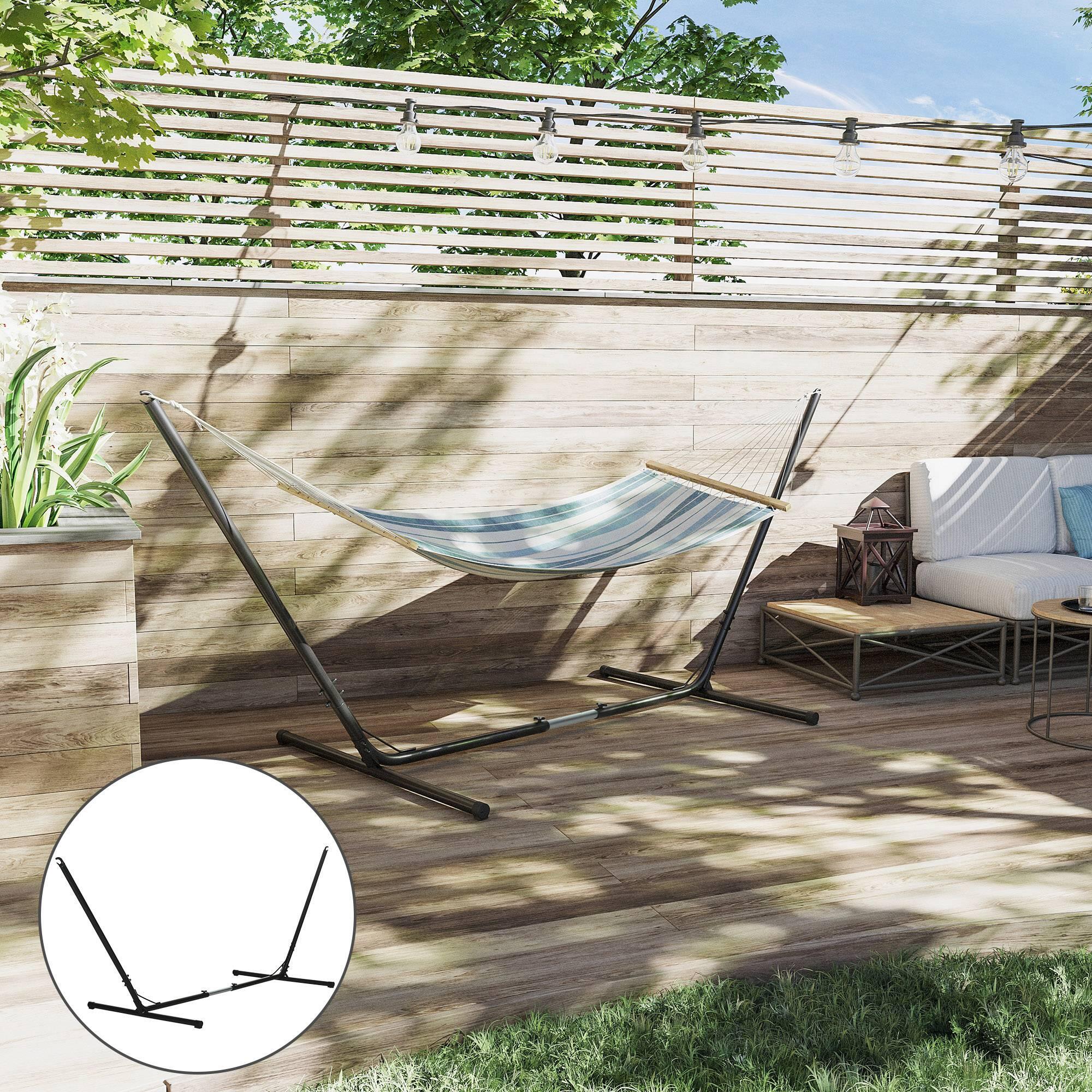 Suporte de rede 313-388x109x116 cm Preta Outsunny 2/7