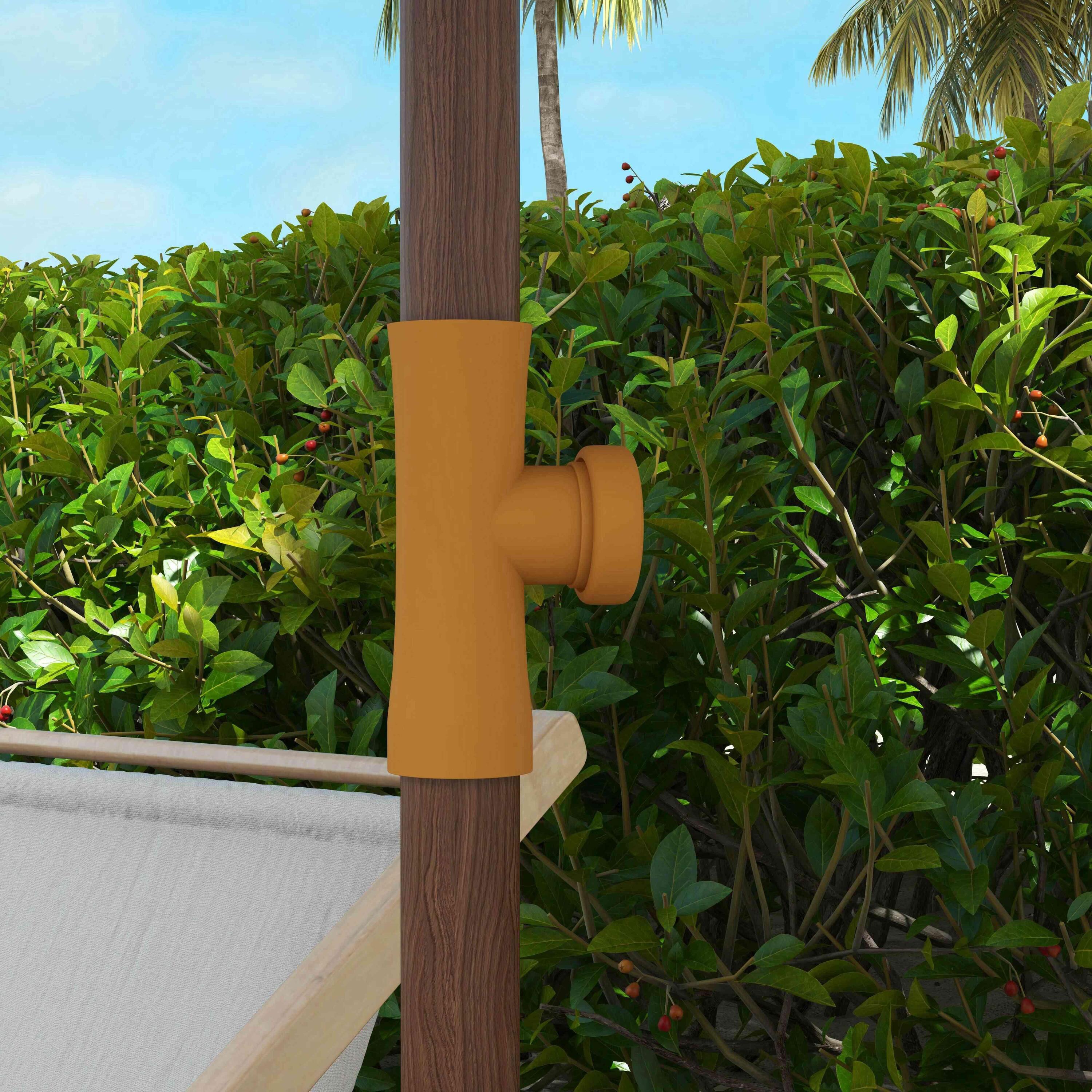 Chapéu de sol de praia creme branco Outsunny 5/7