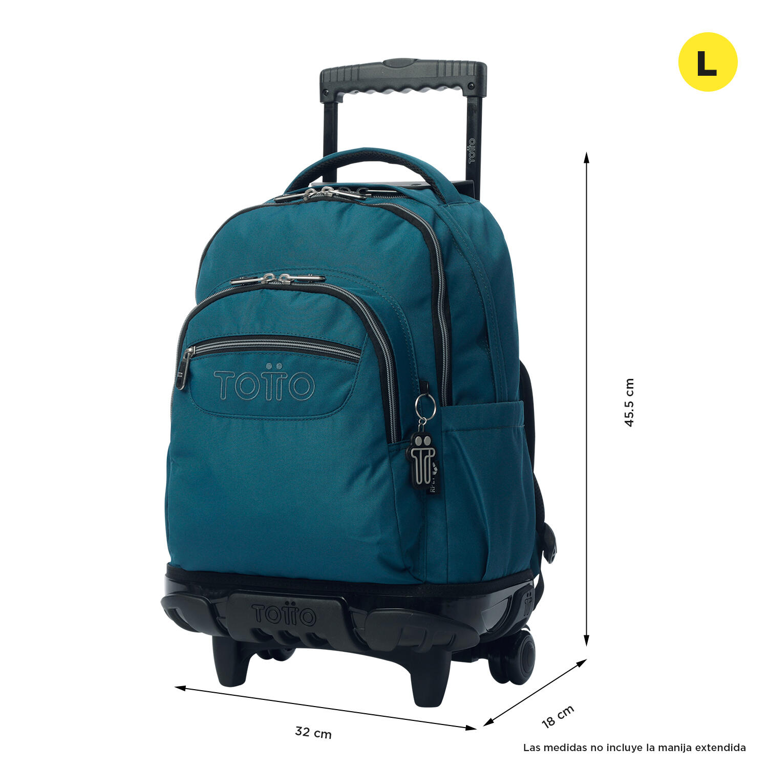 Totto Mochila escolar ruedas Renglones Moroccan Blue Poliéster reciclado 32 x 4 3/5
