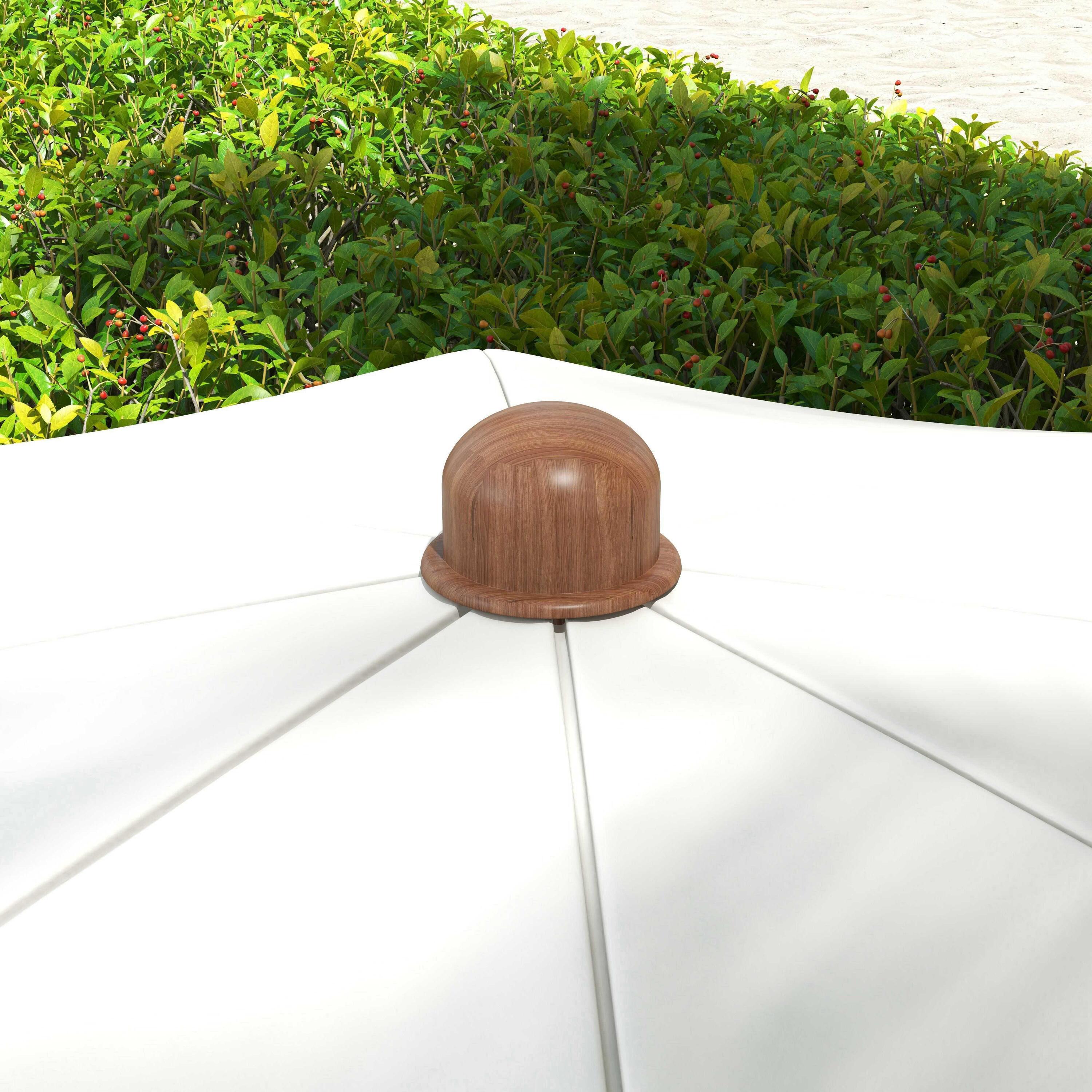 Chapéu de sol de praia creme branco Outsunny 4/7