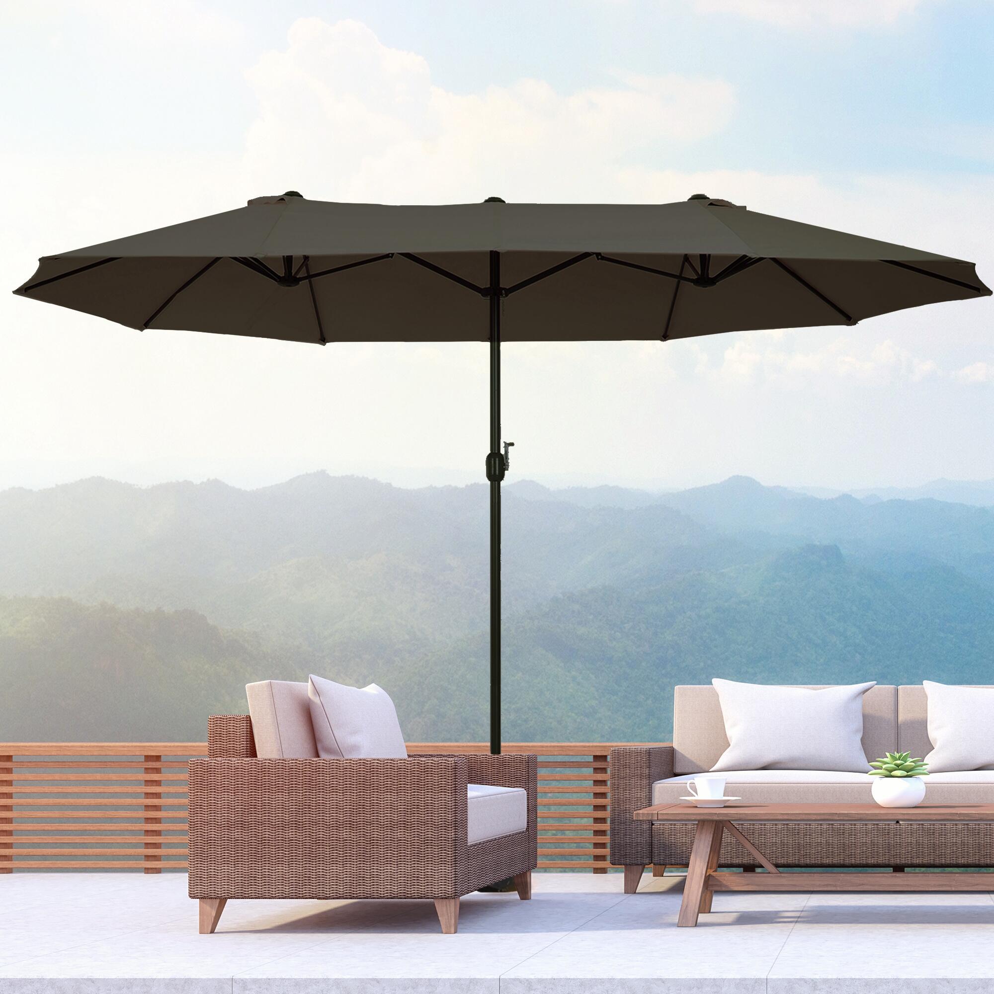 Sombrilla Outsunny 455x265x238 cm Gris 2/7