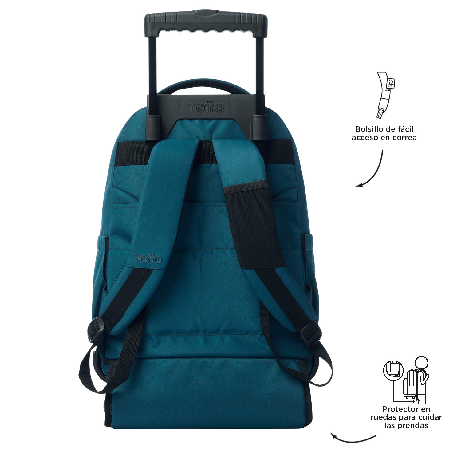 Totto Mochila escolar ruedas Renglones Moroccan Blue Poliéster reciclado 32 x 4 5/5