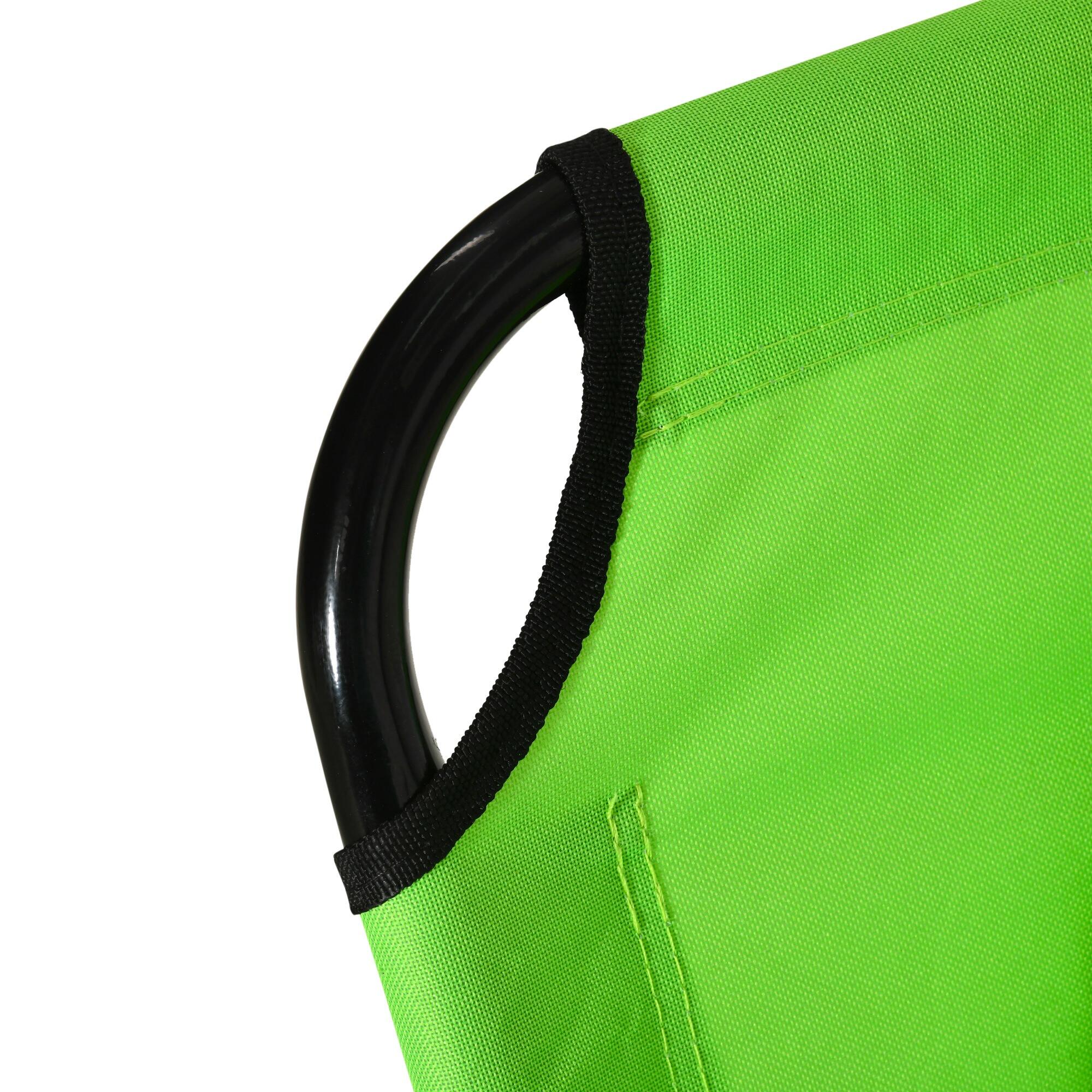 Tumbona Plegable Outsunny 190x56x28 cm Verde 4/7