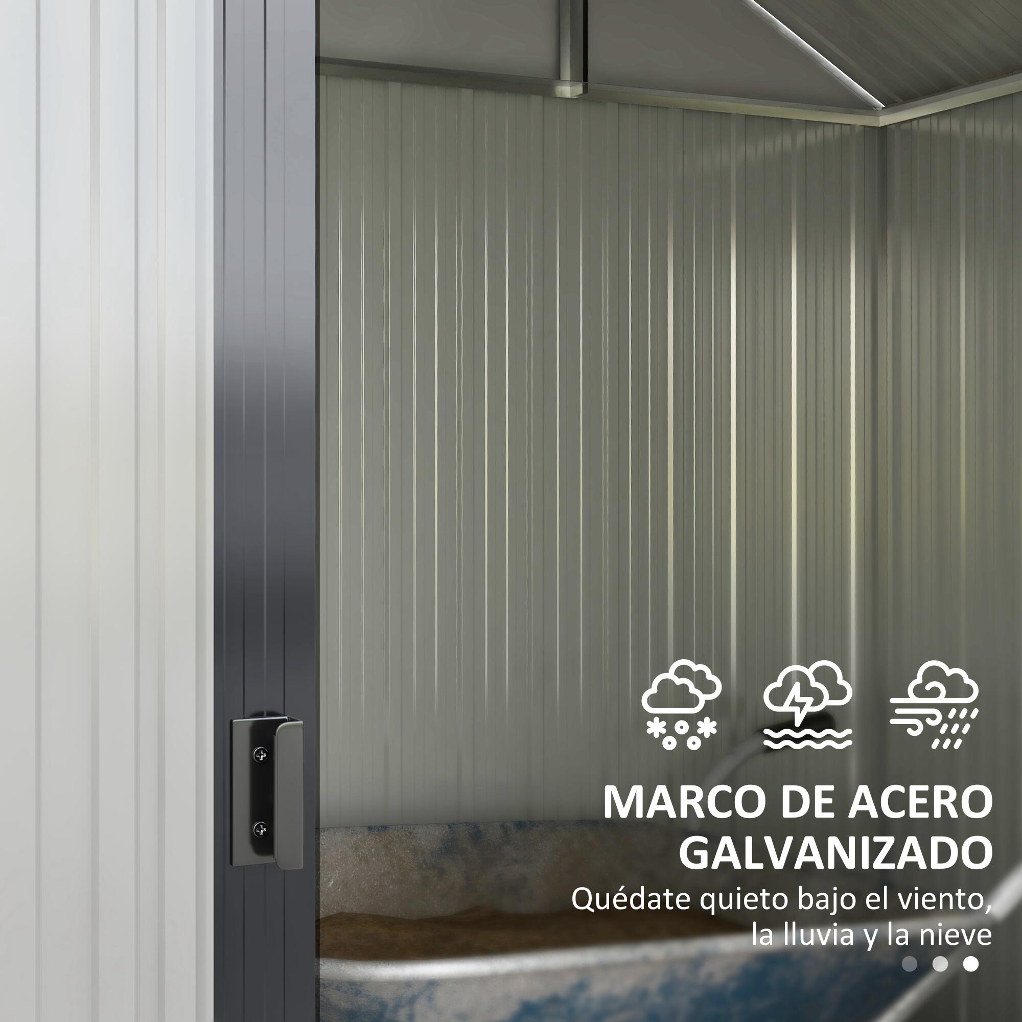Abrigo de exterior 238x132x198.5 cm cinza escuro/cinza de carvão Outsunny 4/7