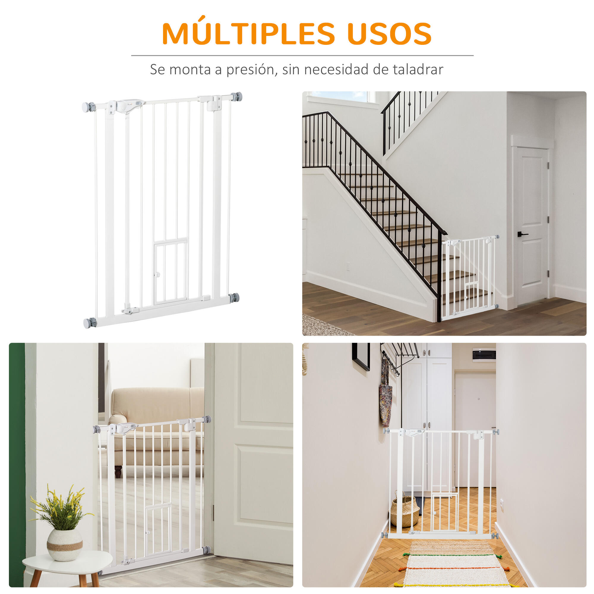 Barreira de Segurança para Cães PawHut 68x91,4 cm Branco 7/7
