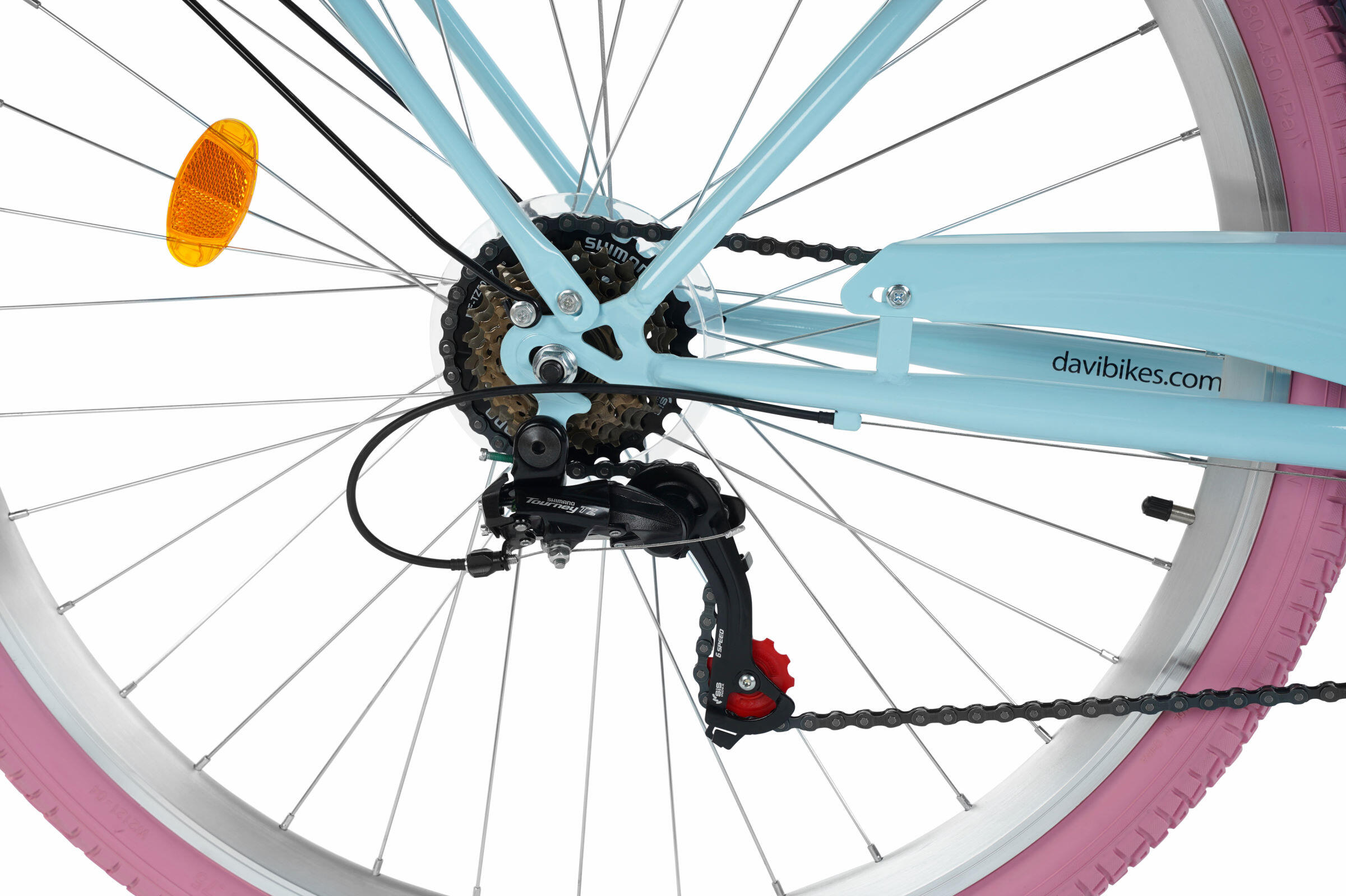Vélo femme Davi Emma 28″, 160–185 cm, 7 vitesses, bleu/rose 6/7
