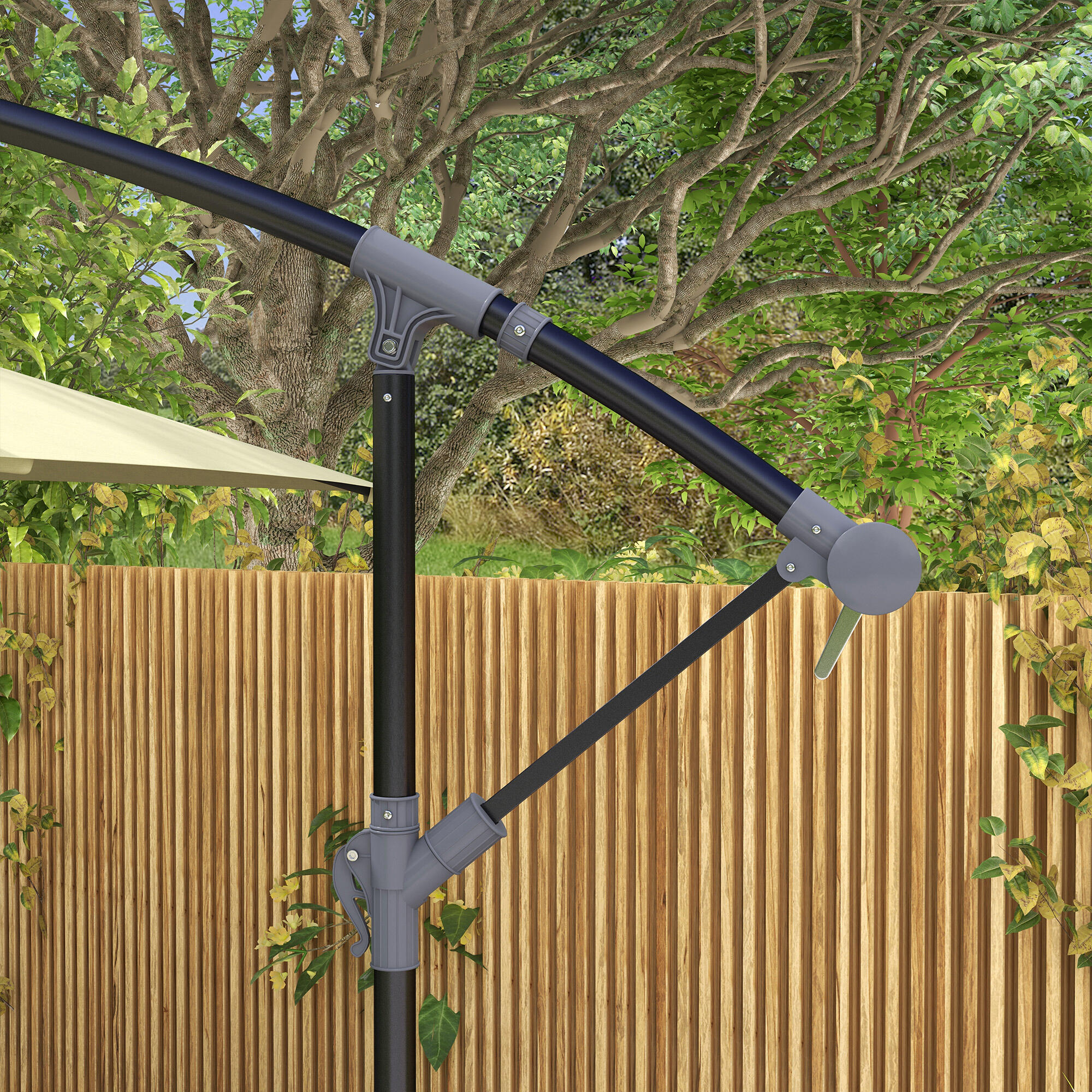 Parasol Excéntrico Outsunny 294x193x250 cm Beige 4/7
