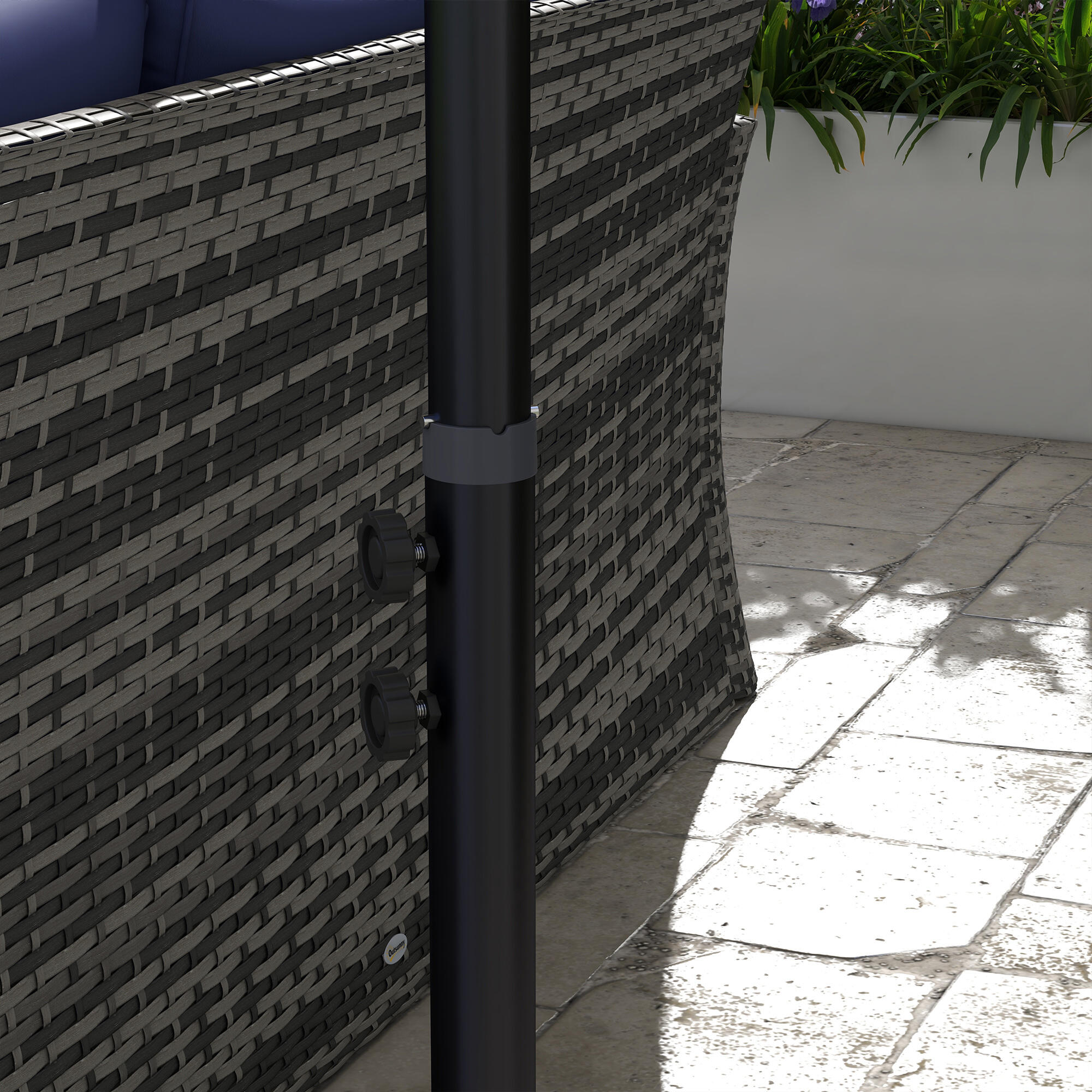 Parasol Excéntrico Outsunny 294x193x250 cm Beige 5/7