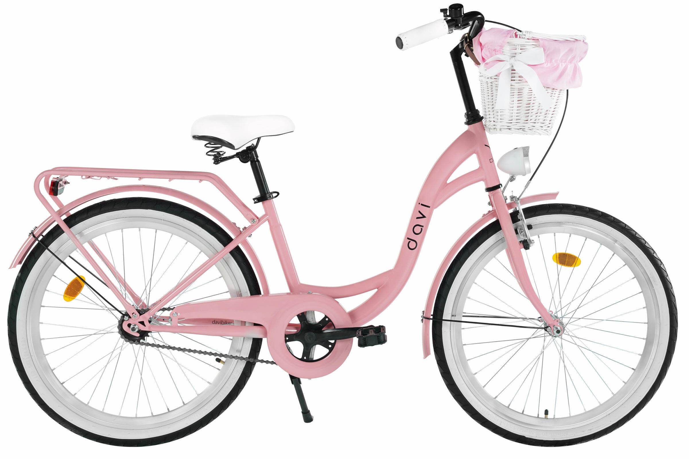 DAVI Kinderfahrrad Davi Amelia 24", 1 Gang, 130-165 cm, Rosa/Schwarz