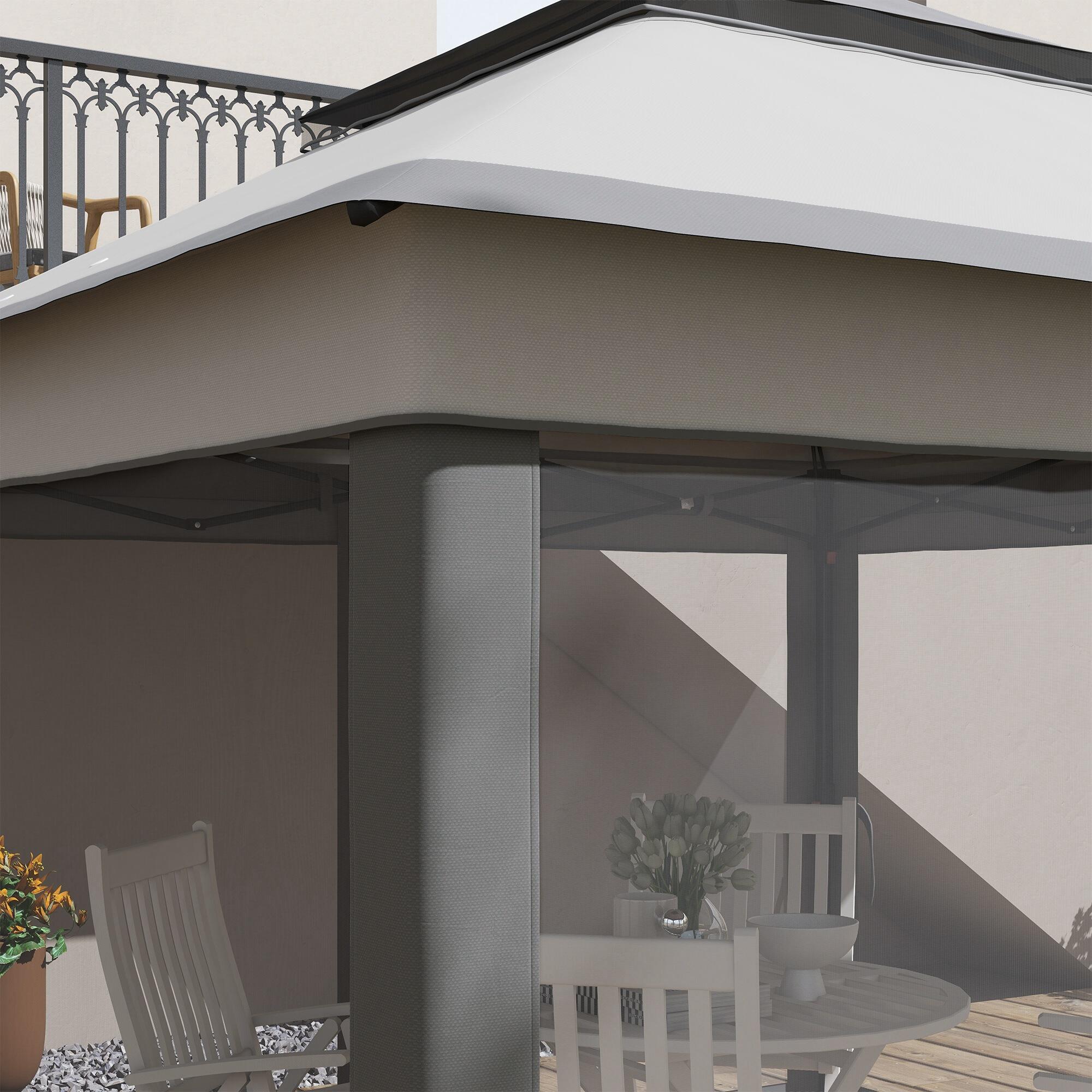 Tenda dobrável 326x326x272 cm cinzento Outsunny 5/7