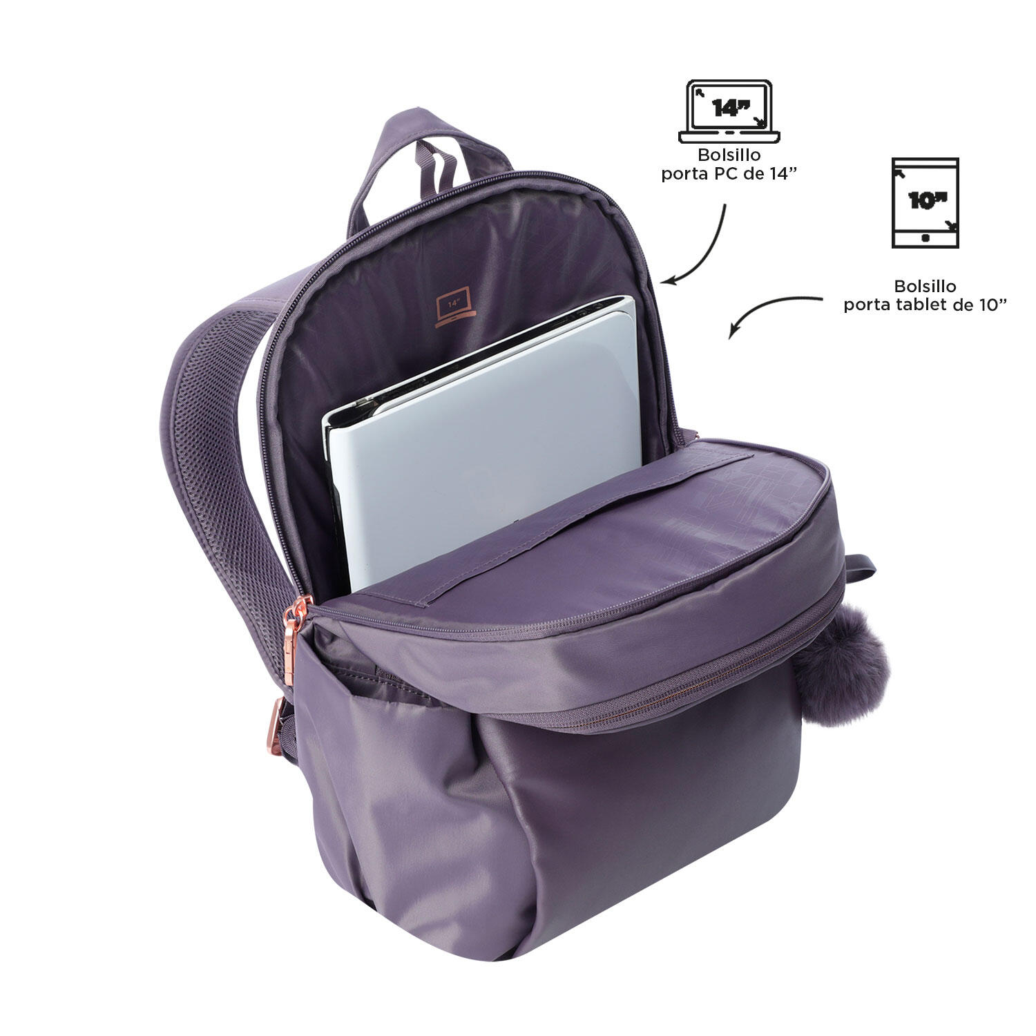 Totto Mochila ejecutiva Adelaide 1 2.0 Montana Grape Poliéster 28 x 40 x 18 cm 4/5