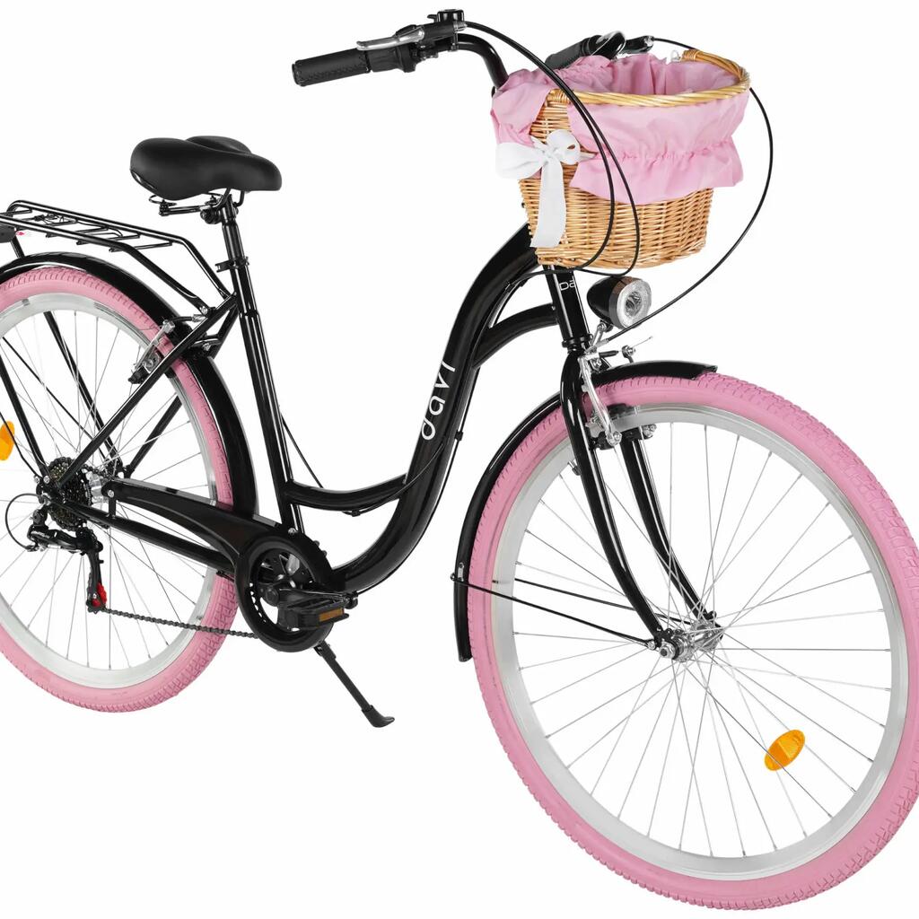 Women’s bike Davi Ella 28″, 160–185 cm, 7 speeds, black/pink