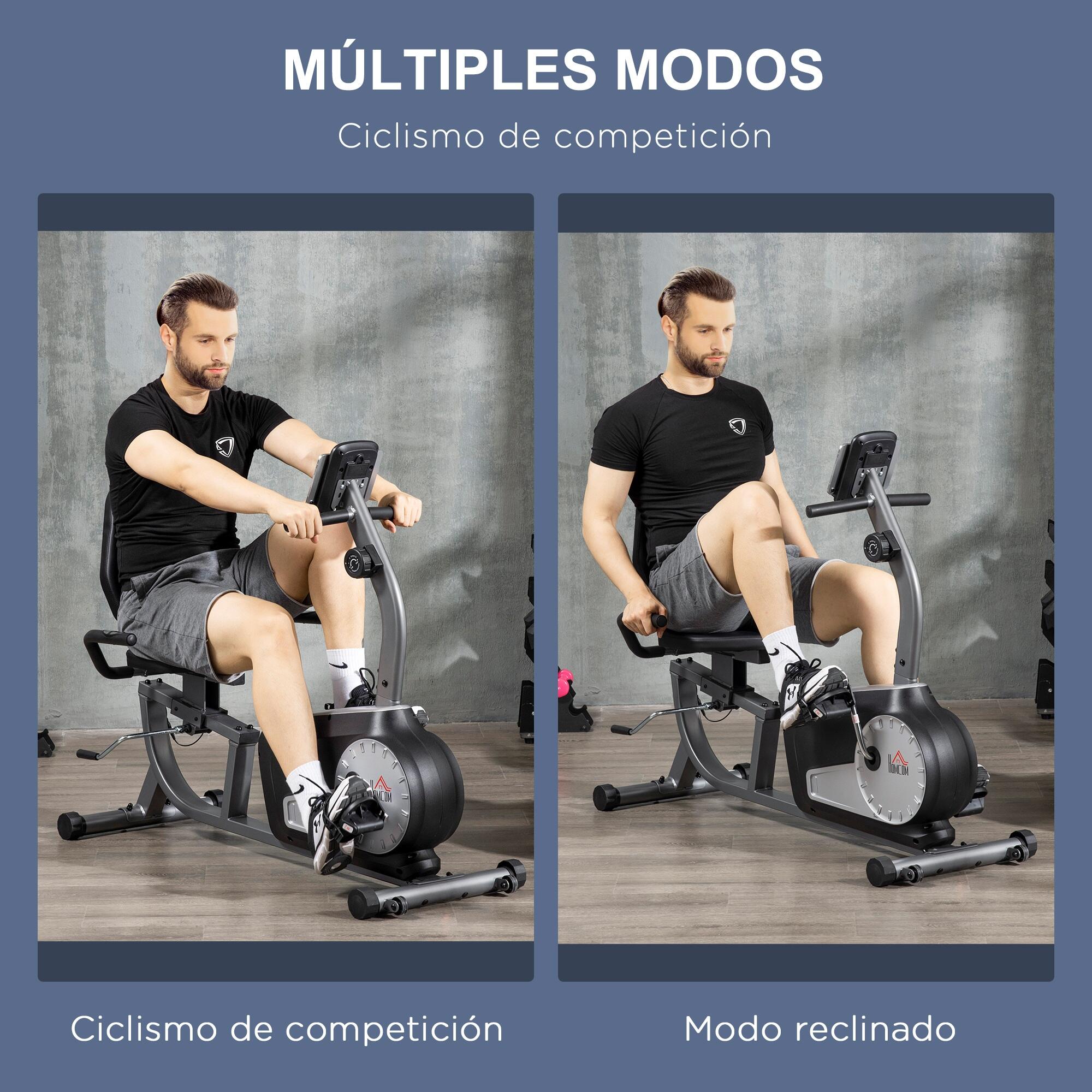 Bicicleta estática 122-137x62x103 cm cinzento HOMCOM 4/7