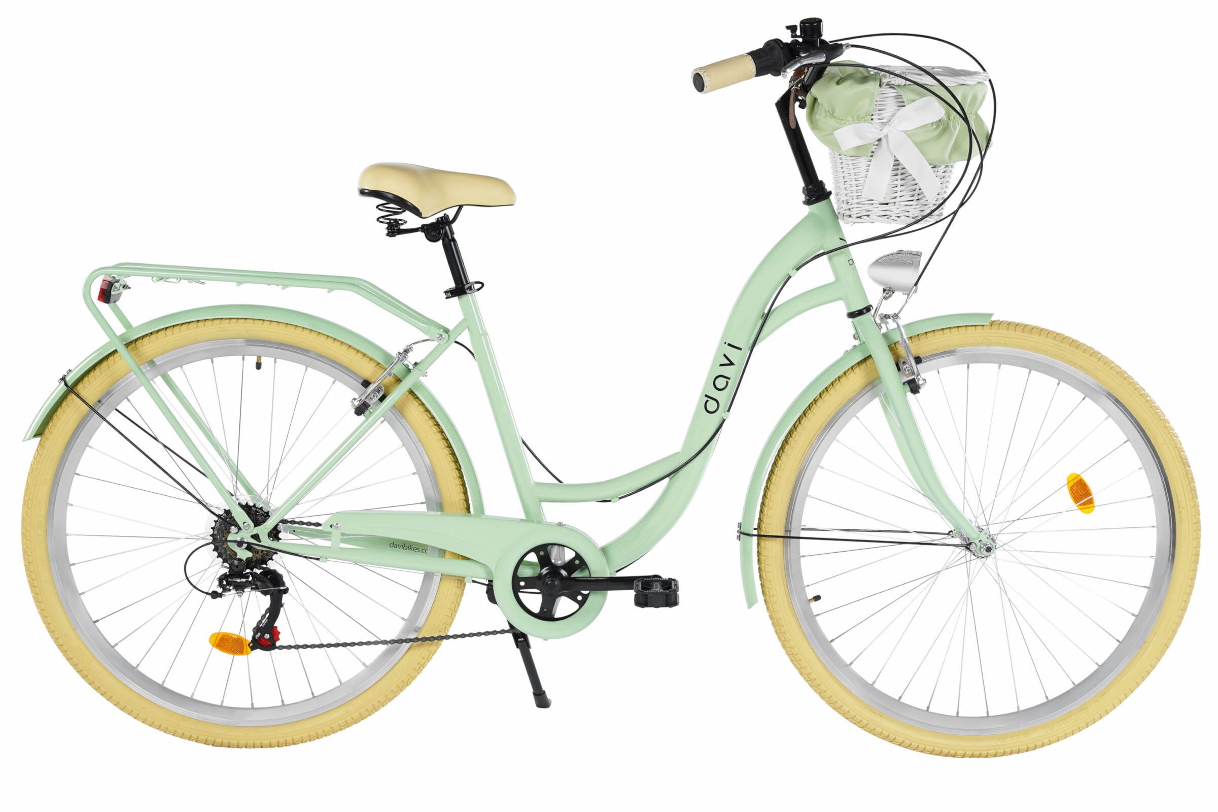 Damesfiets Davi Emma 28", 7 versnellingen, 160-185 cm, Groen/Crème 2/6