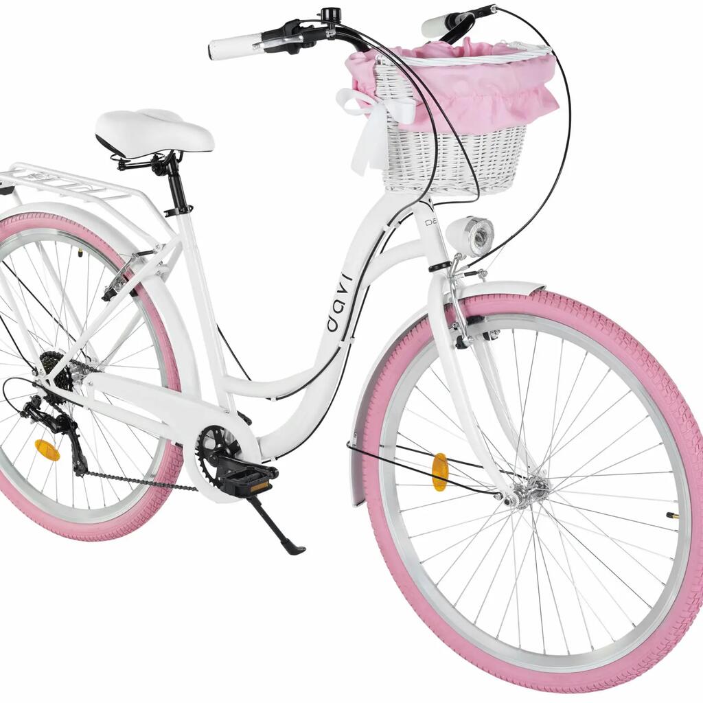 Women’s bike Davi Ella 28″, 160–185 cm, 7 speeds, white/pink