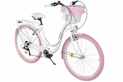 Bicicletta donna Davi Ella 28" 7 velocità 160-185 cm Bianco/Rosa