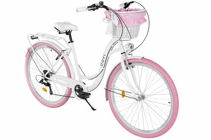 Damesfiets Davi Ella 28", 7 versnellingen, 160-185 cm, Wit/Roze