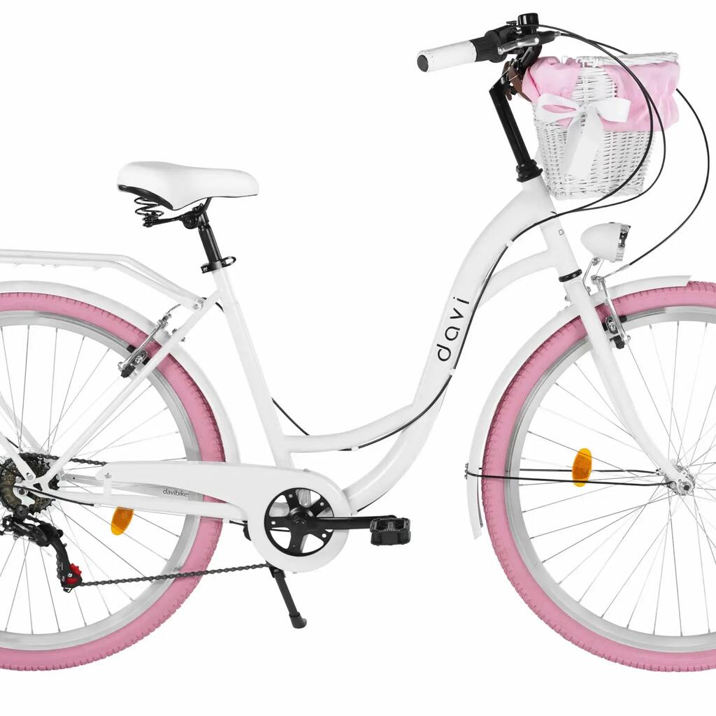 Women’s bike Davi Emma 28″, 160–185 cm, 7 speeds, white/pink