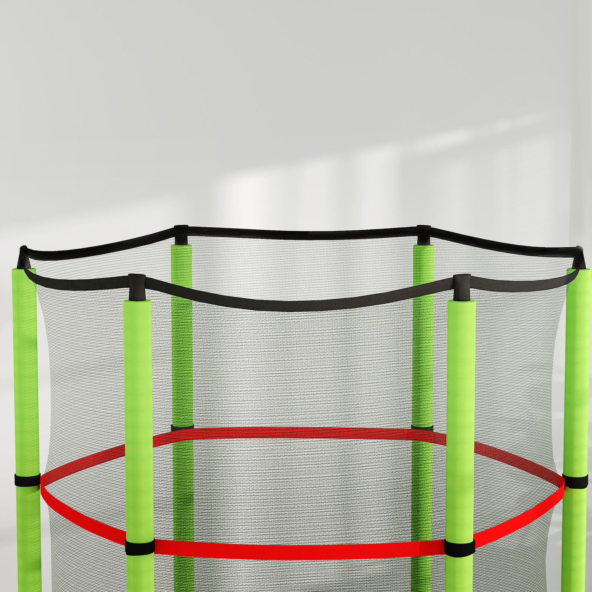 Cama Elástica Infantil HOMCOM 140x140x190 cm Verde 7/7