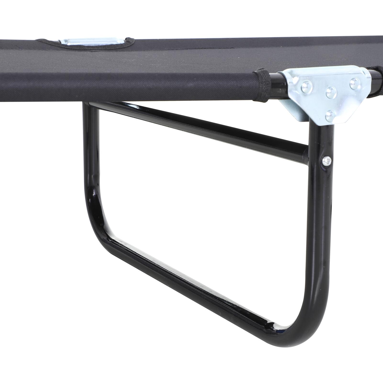 Espreguiçadeira 190x56x28 cm Preto Outsunny 4/7