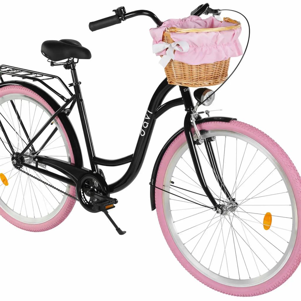 Women’s bike Davi Mila 28″, 160–185 cm, 1 speed, black/pink