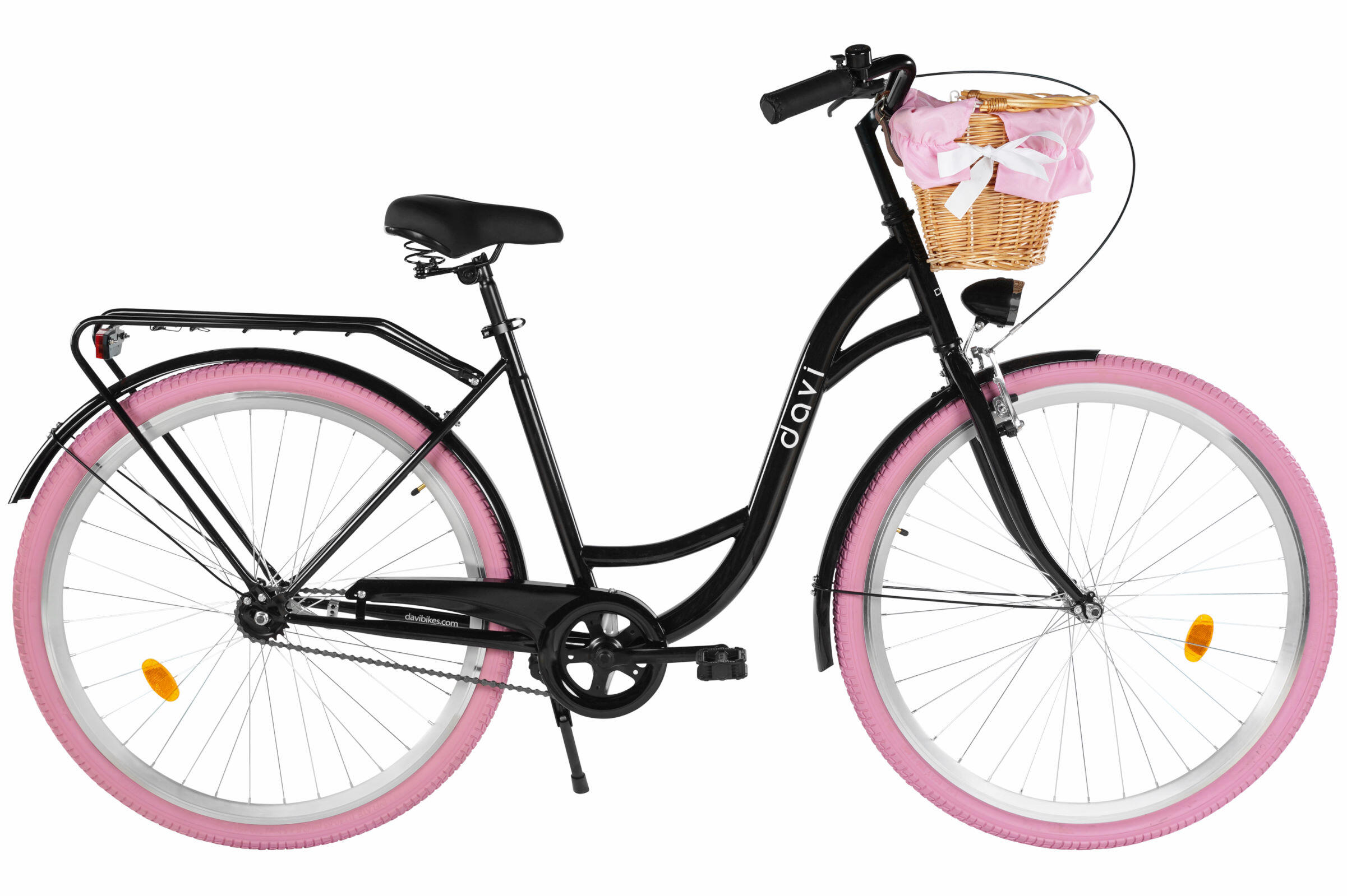 DAVI Damesfiets Davi Lila 28", 1 versnelling, 160-185 cm, Zwart/Roze