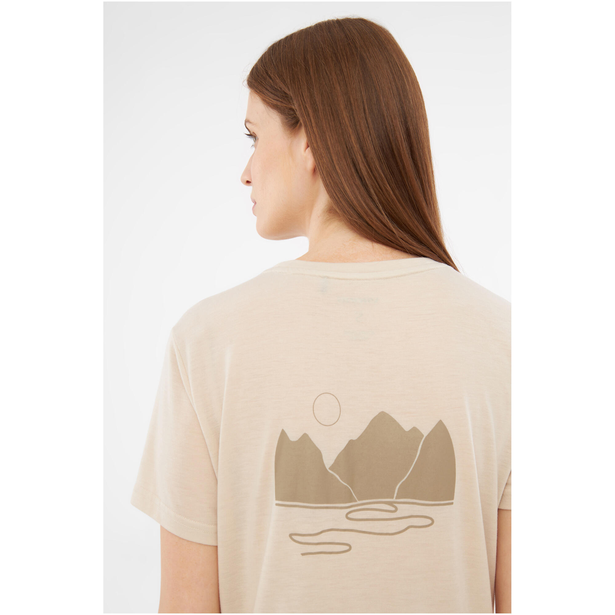 Tee-shirt randonnée femme en bambou VIKING "Morain Bamboo Lady" Beige 7/7