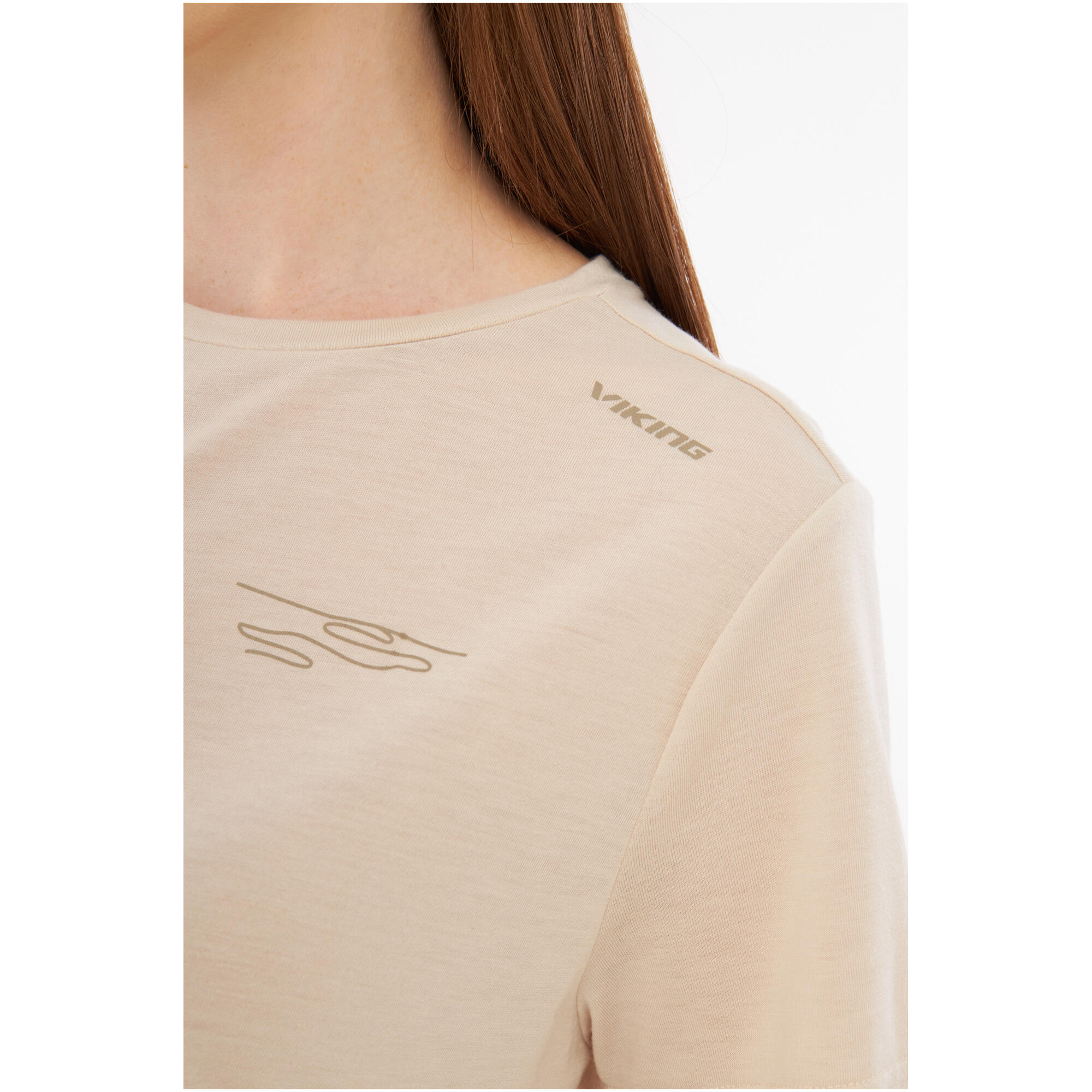 Tee-shirt randonnée femme en bambou VIKING "Morain Bamboo Lady" Beige 5/7