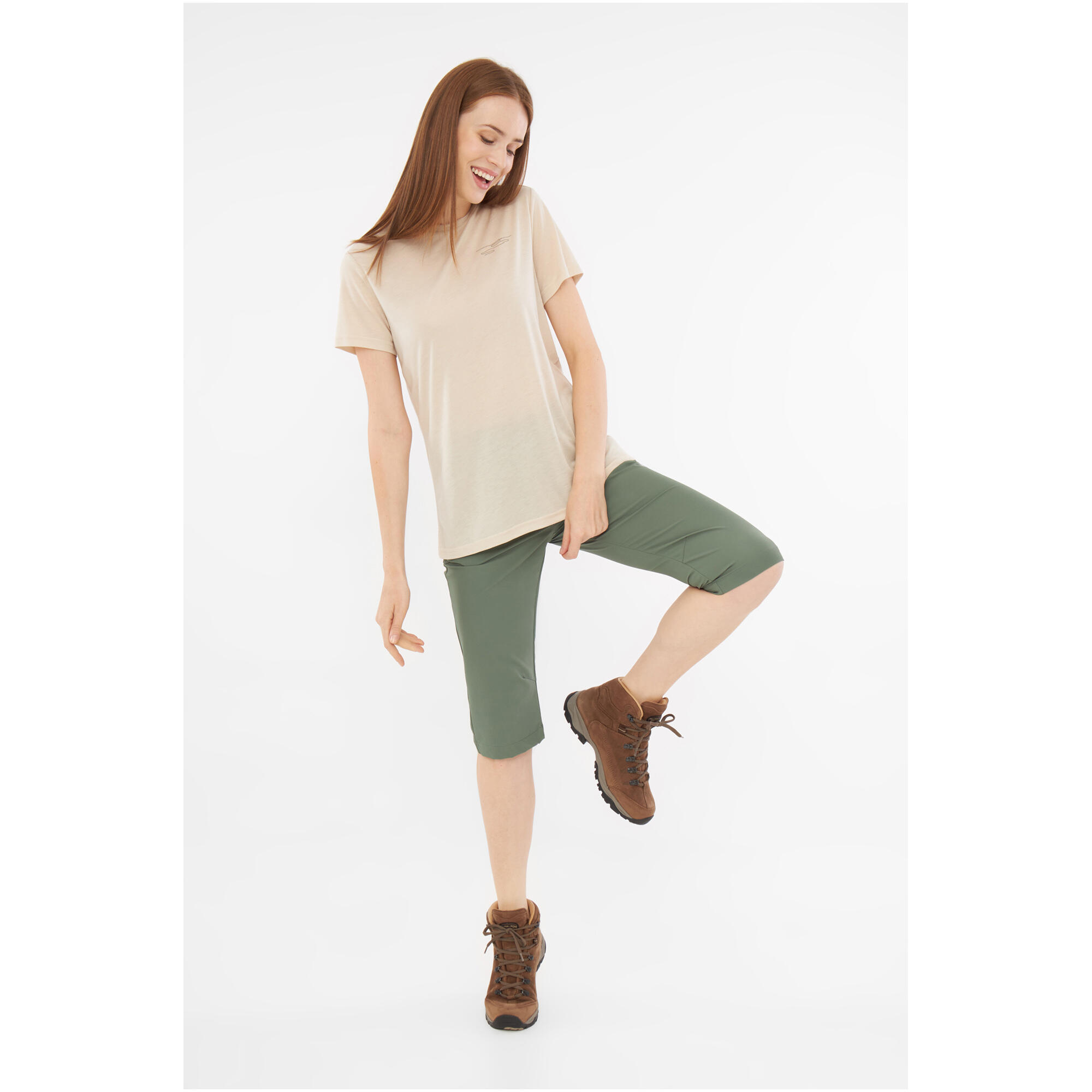 Tee-shirt randonnée femme en bambou VIKING "Morain Bamboo Lady" Beige 4/7