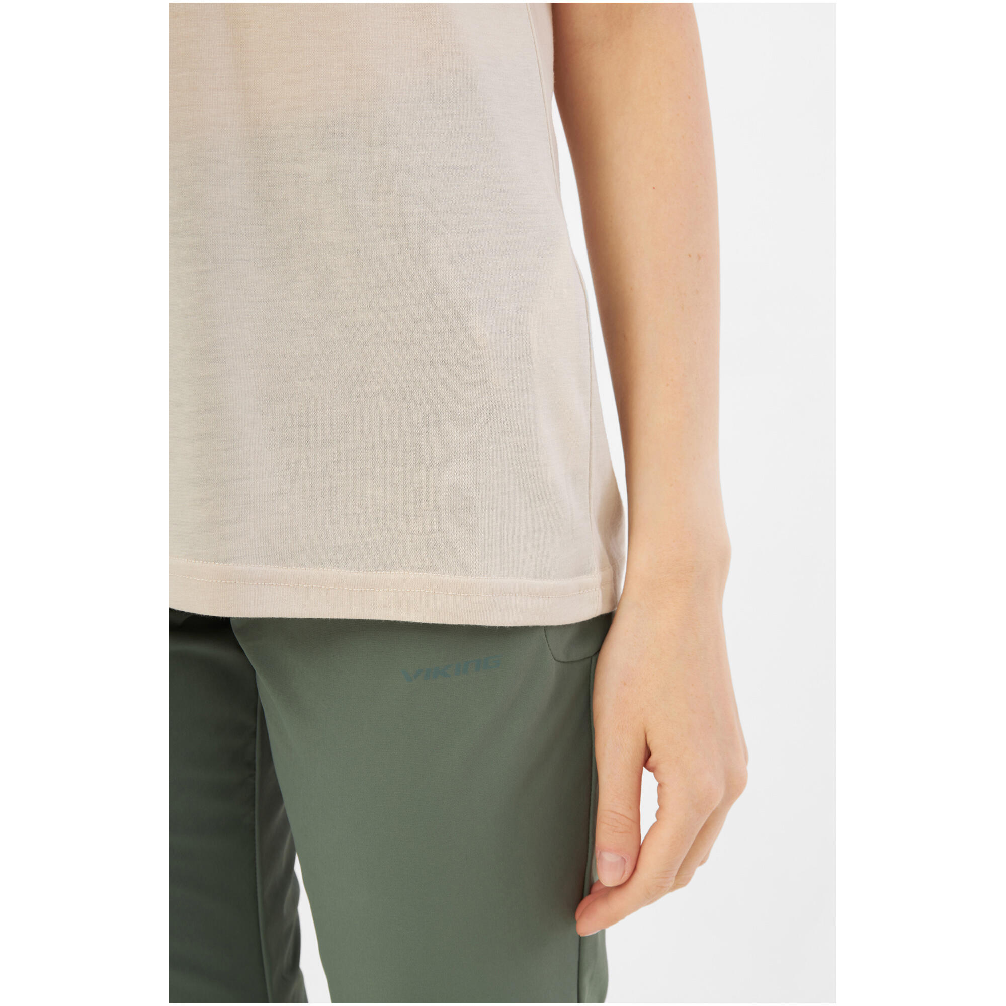 Tee-shirt randonnée femme en bambou VIKING "Morain Bamboo Lady" Beige 6/7