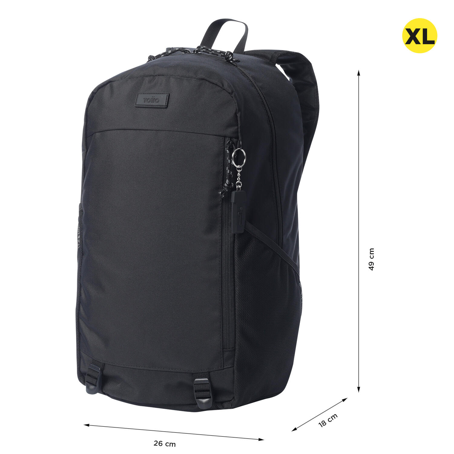 Totto Mochila urbana Rambo Negro Poliéster 26 x 49 x 18 cm 3/5