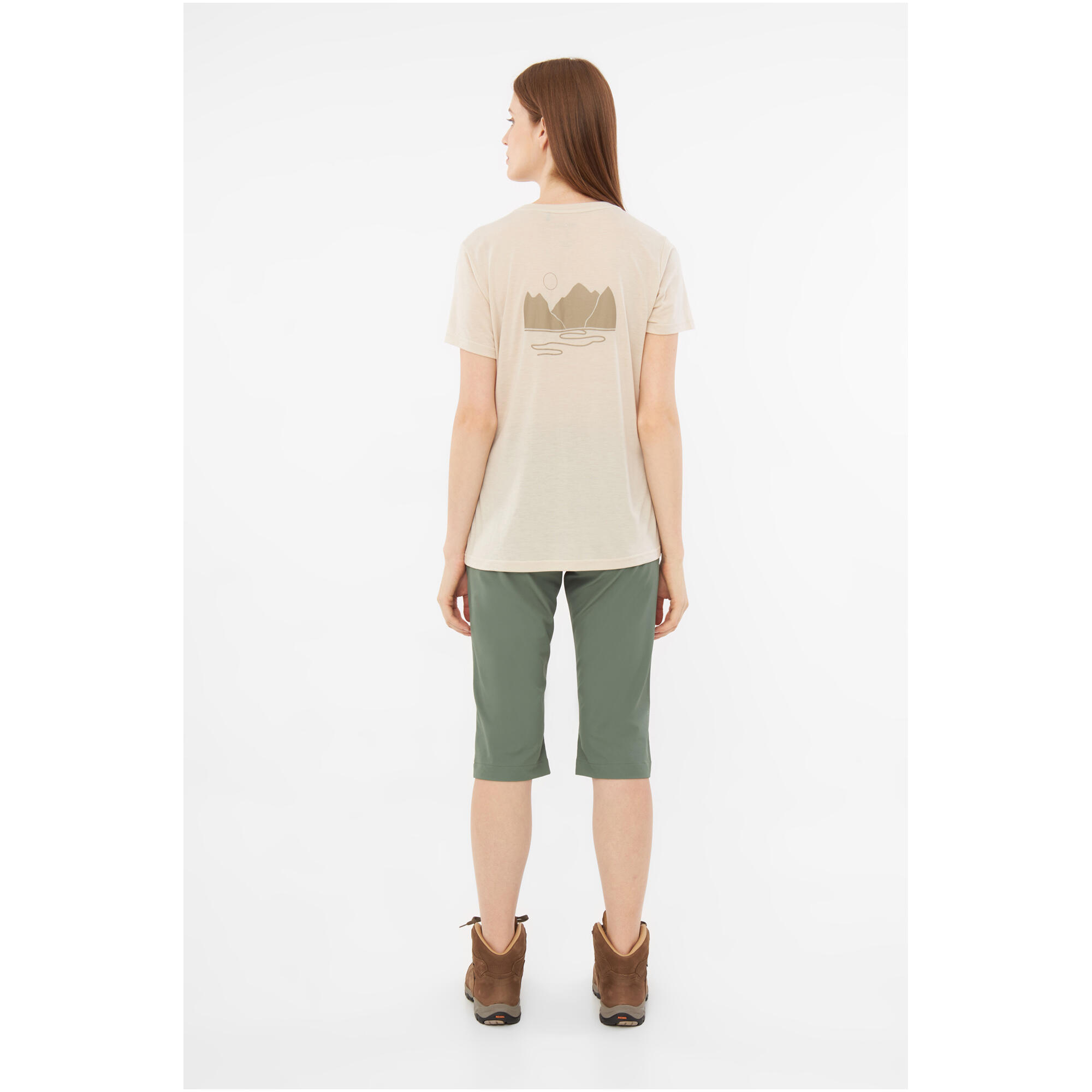 Tee-shirt randonnée femme en bambou VIKING "Morain Bamboo Lady" Beige 3/7