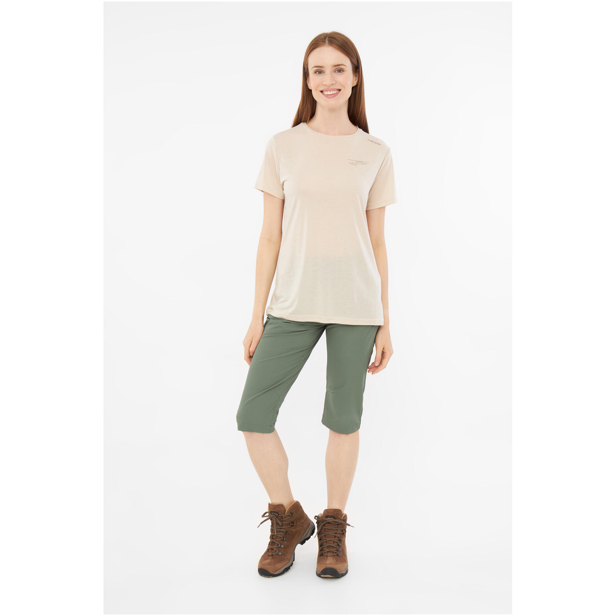 Tee-shirt randonnée femme en bambou VIKING "Morain Bamboo Lady" Beige 2/7
