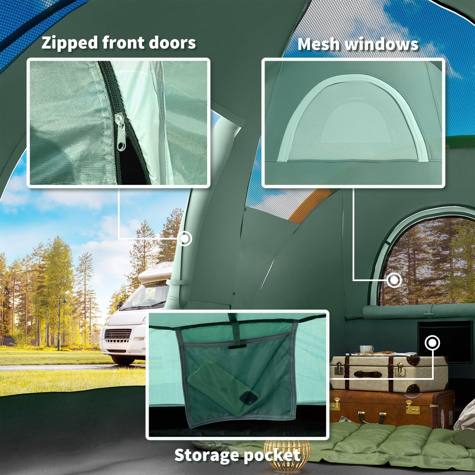 Tienda de Campaña Outsunny 455x230x180 cm Verde 4/8