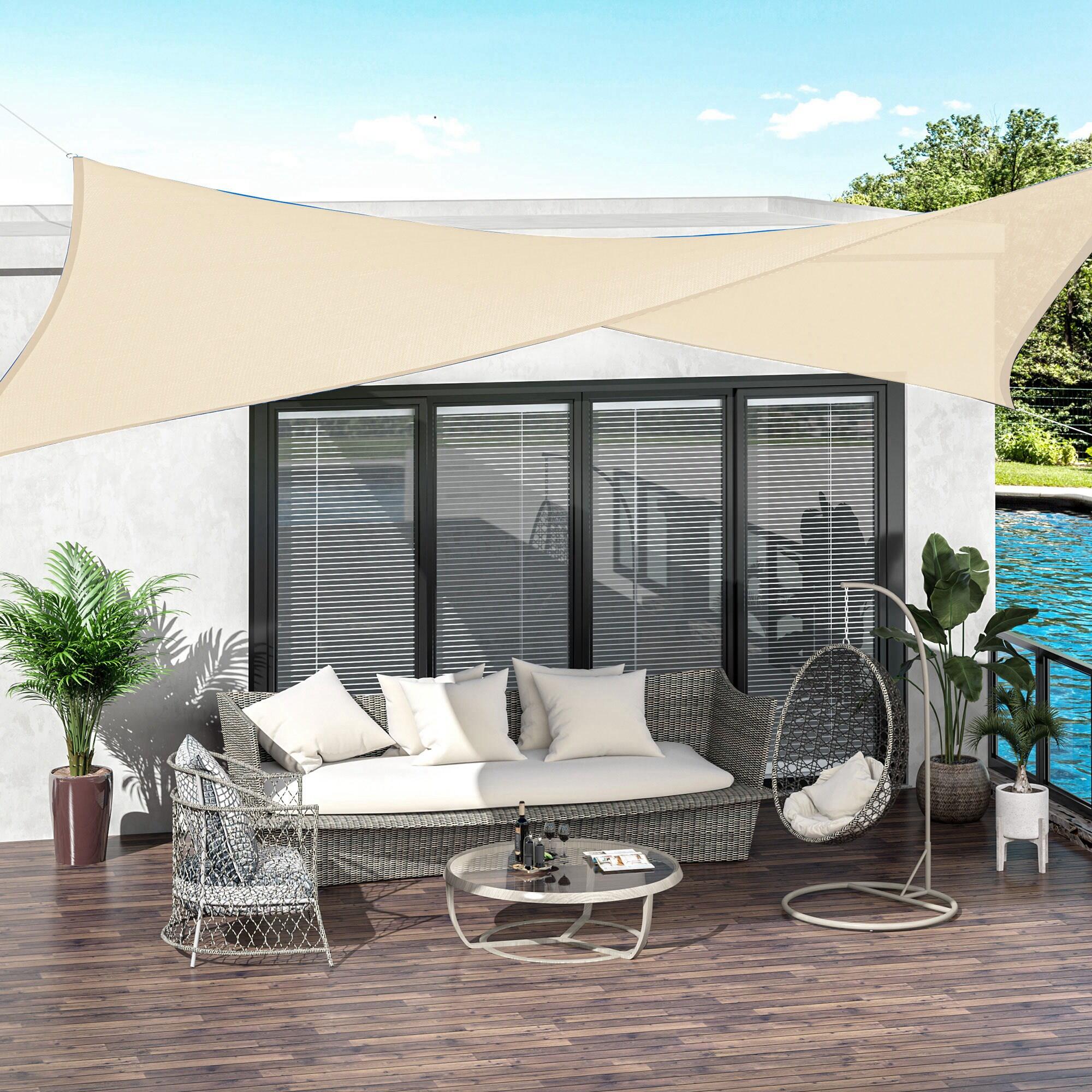 Toldo Vela Quadrado 4x6 m Creme branco Outsunny 2/7
