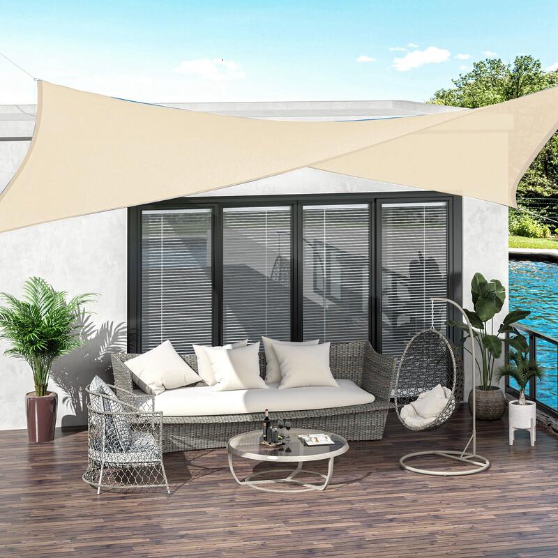 Toldo Vela Quadrado 4x6 m Creme branco Outsunny