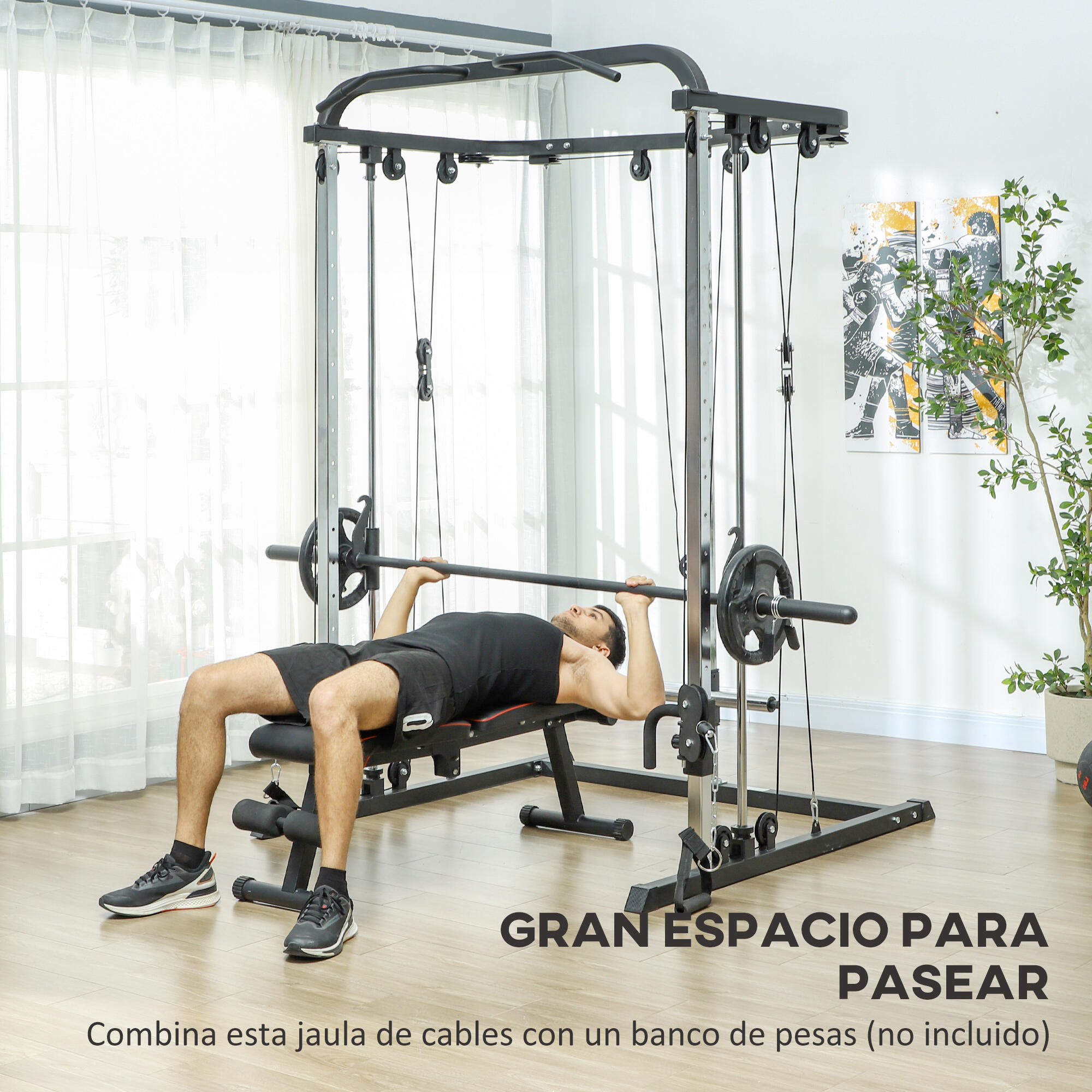 Máquina de Multiestación SPORTNOW 210x132x225 cm Negro 7/8