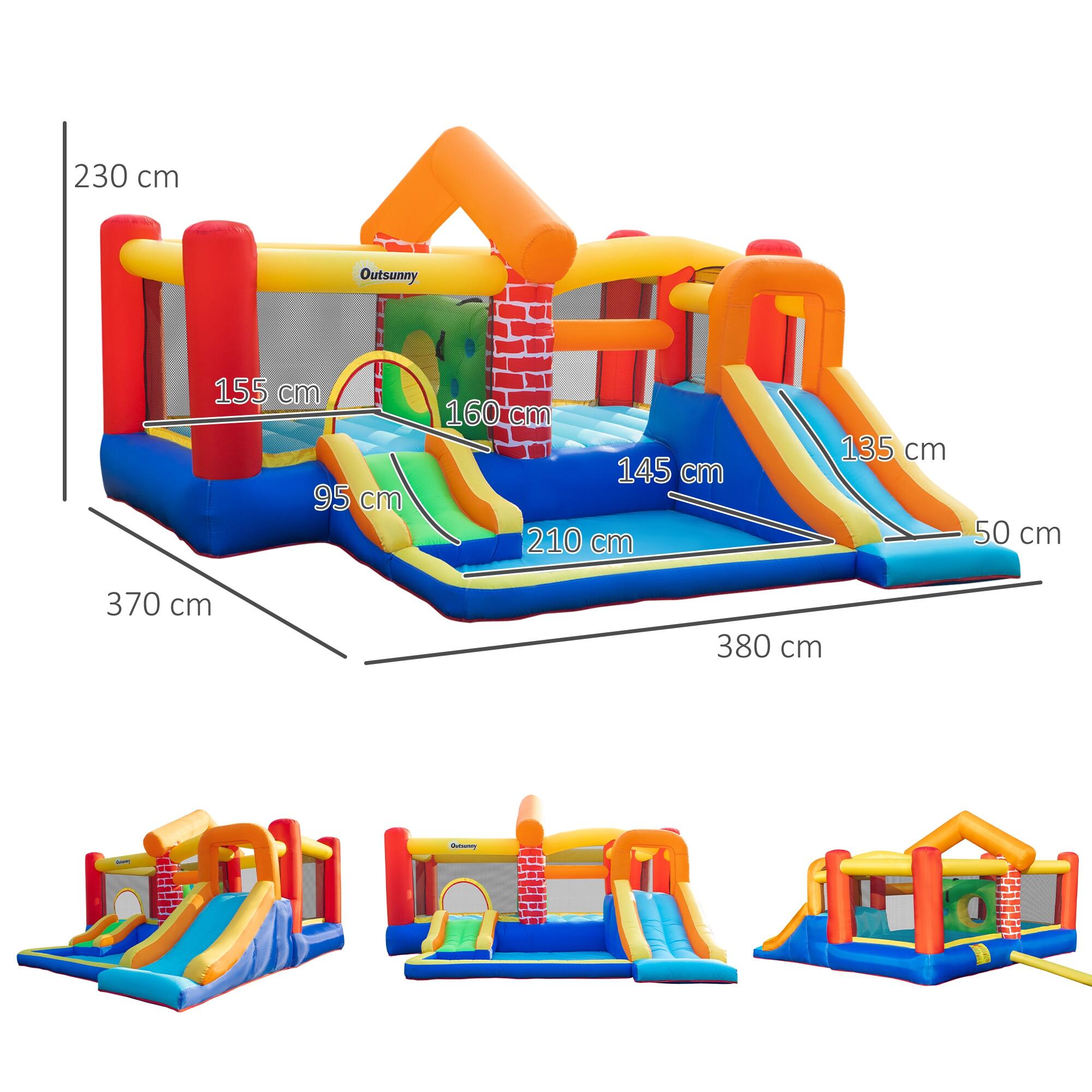 Castelo Insuflável 380x370x230 cm Multicor Outsunny 3/8