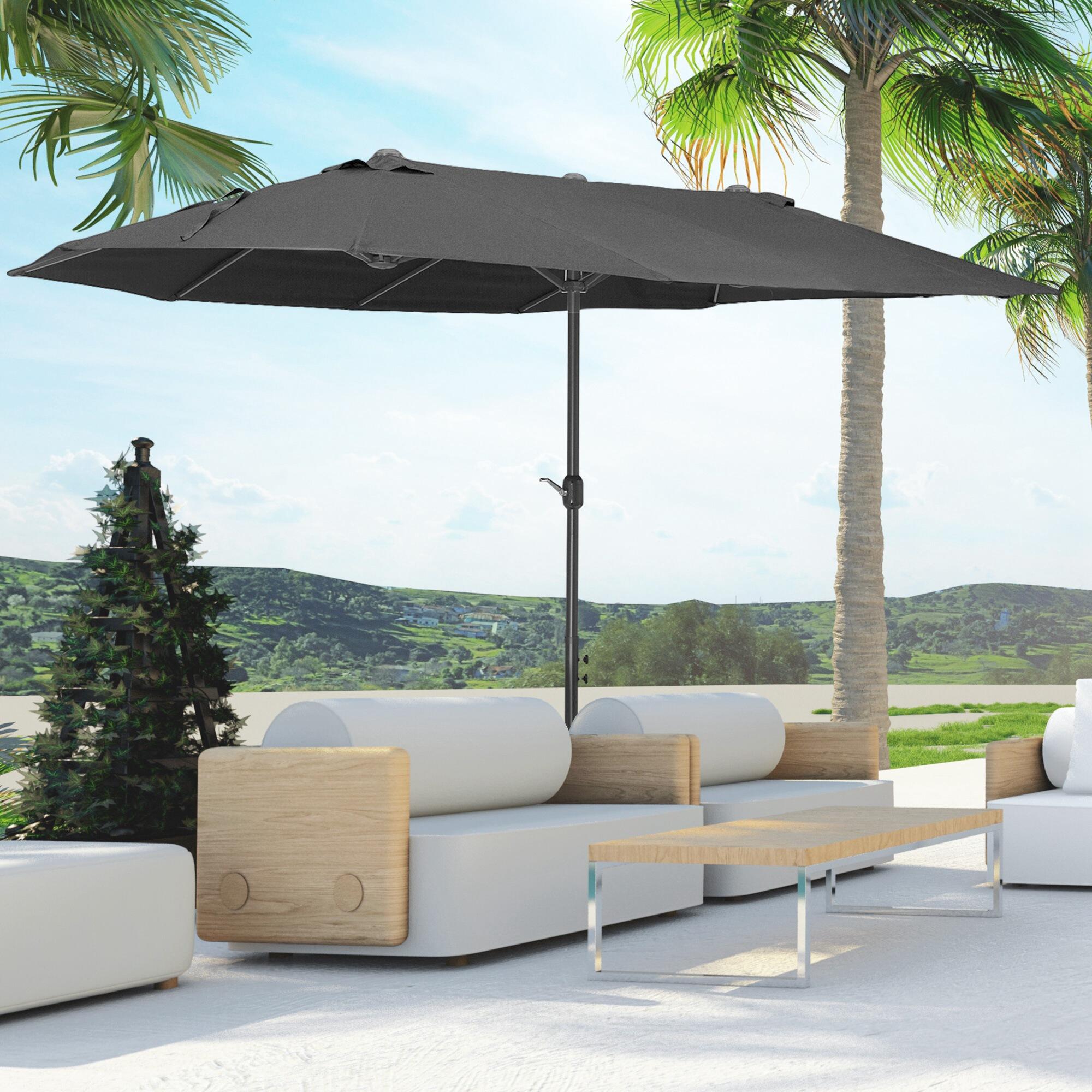 Sombrilla Outsunny 460x270x240 cm negro 2/9